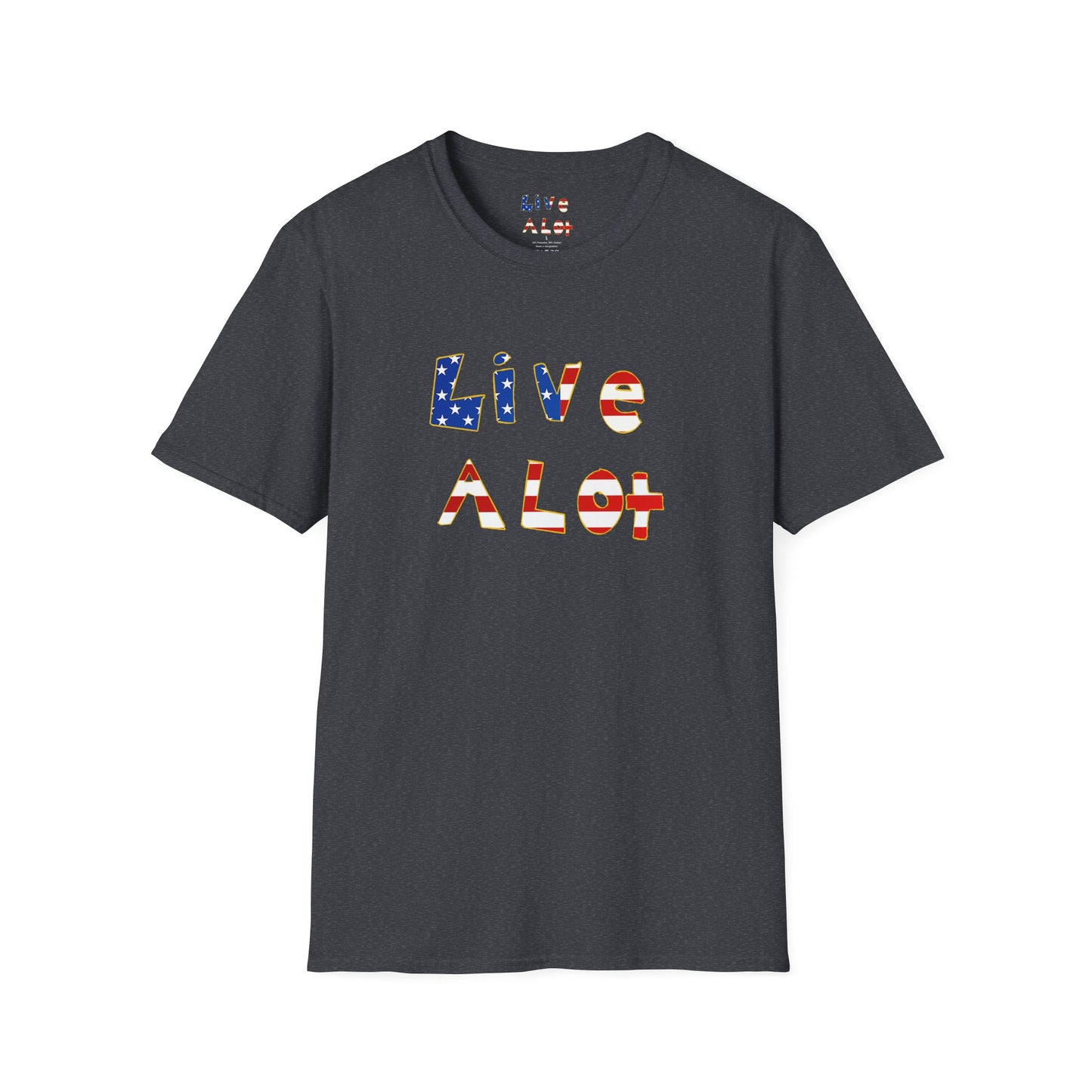 Live A Lot Tee — American Flag Edition (Multiple Color Options)