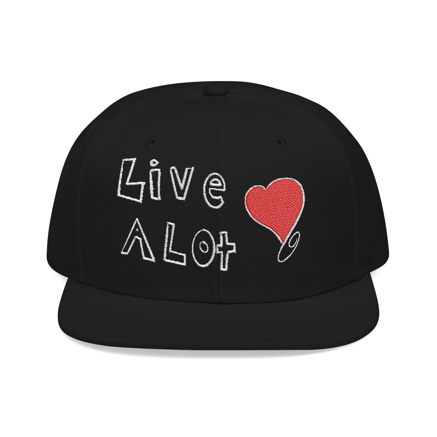 LIVE A LOT (Heart): Snapback Hat (many color combinations)