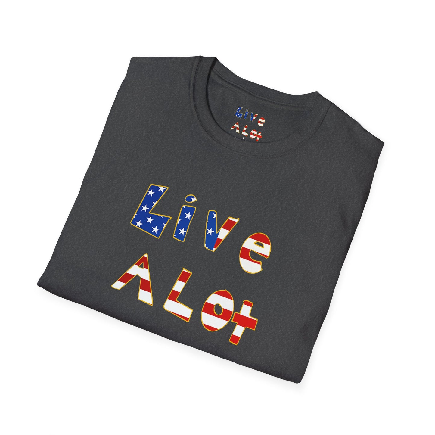 Live A Lot Tee — American Flag Edition (Multiple Color Options)