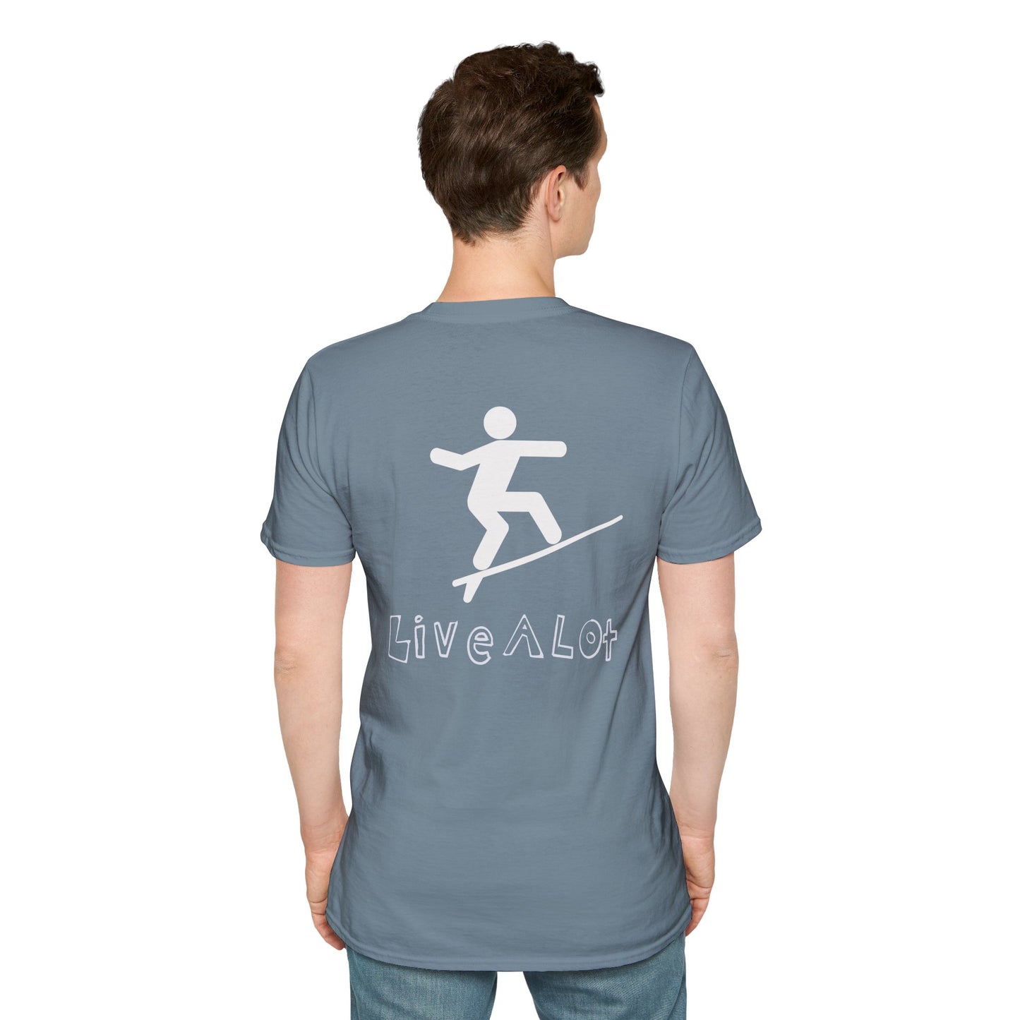Live A Lot - Surfer Tee — Front & Back Print (Multiple Color Options)