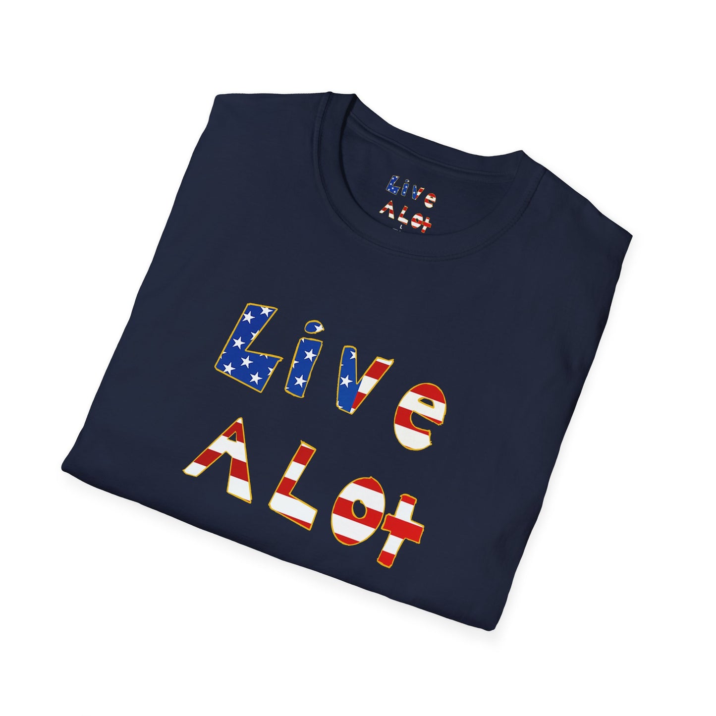 Live A Lot Tee — American Flag Edition (Multiple Color Options)