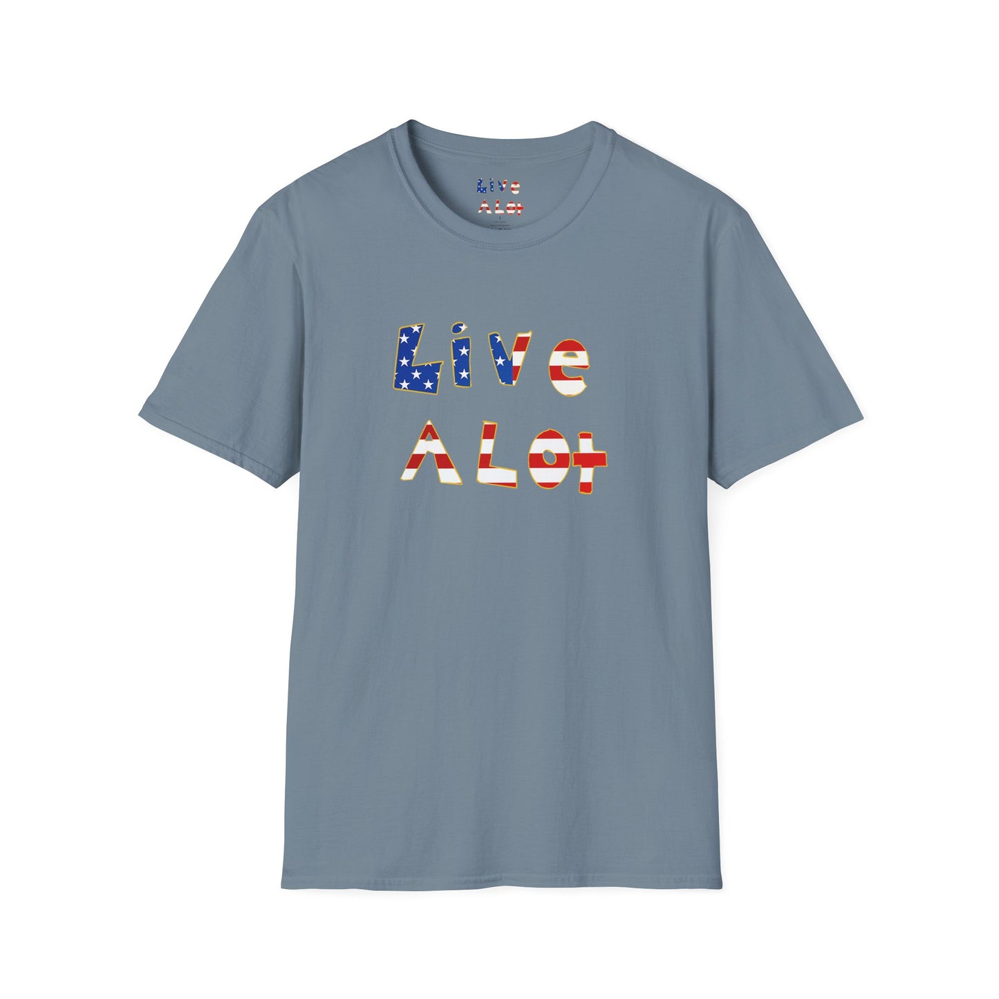 Live A Lot Tee — American Flag Edition (Multiple Color Options)