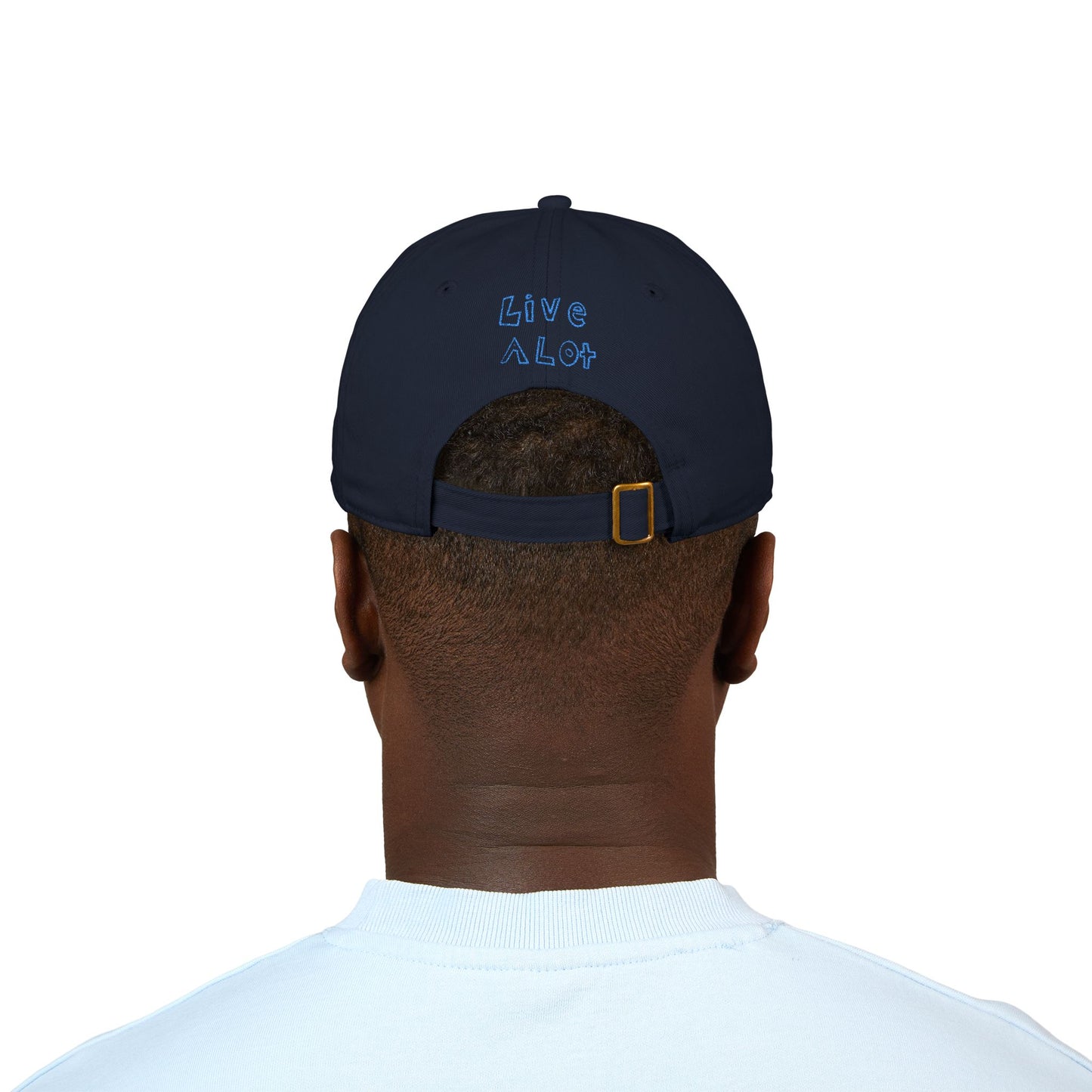 LIVE A LOT - Dad Cap – Bold Blue Embroidery (various color options)