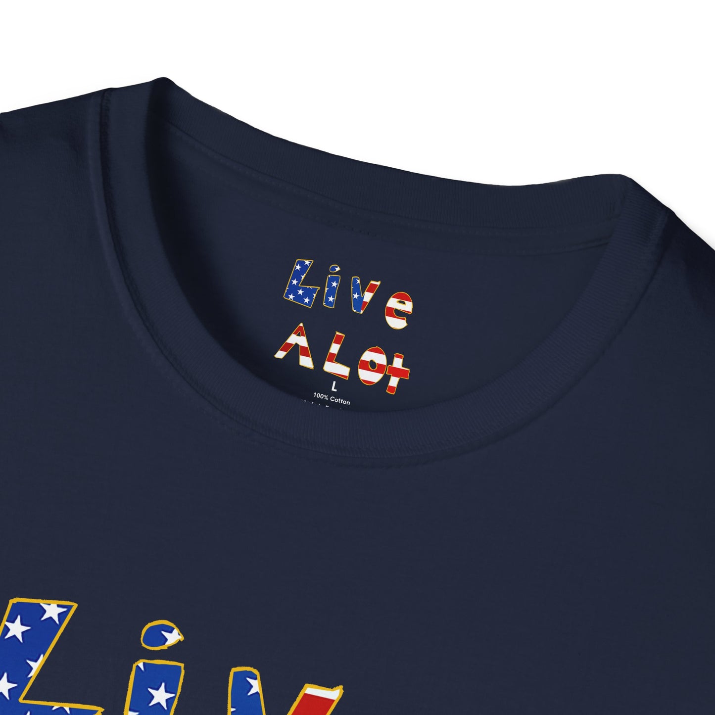 Live A Lot Tee — American Flag Edition (Multiple Color Options)