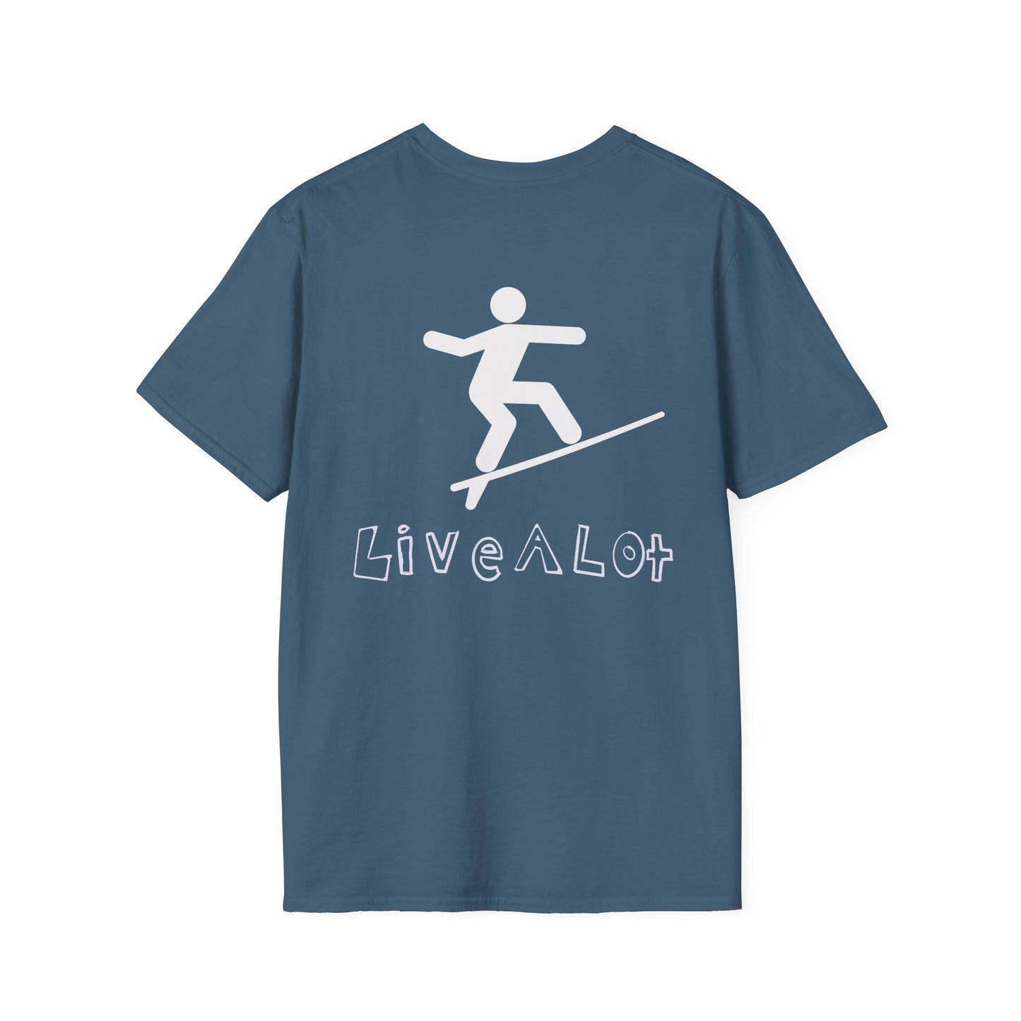 Live A Lot - Surfer Tee — Front & Back Print (Multiple Color Options)
