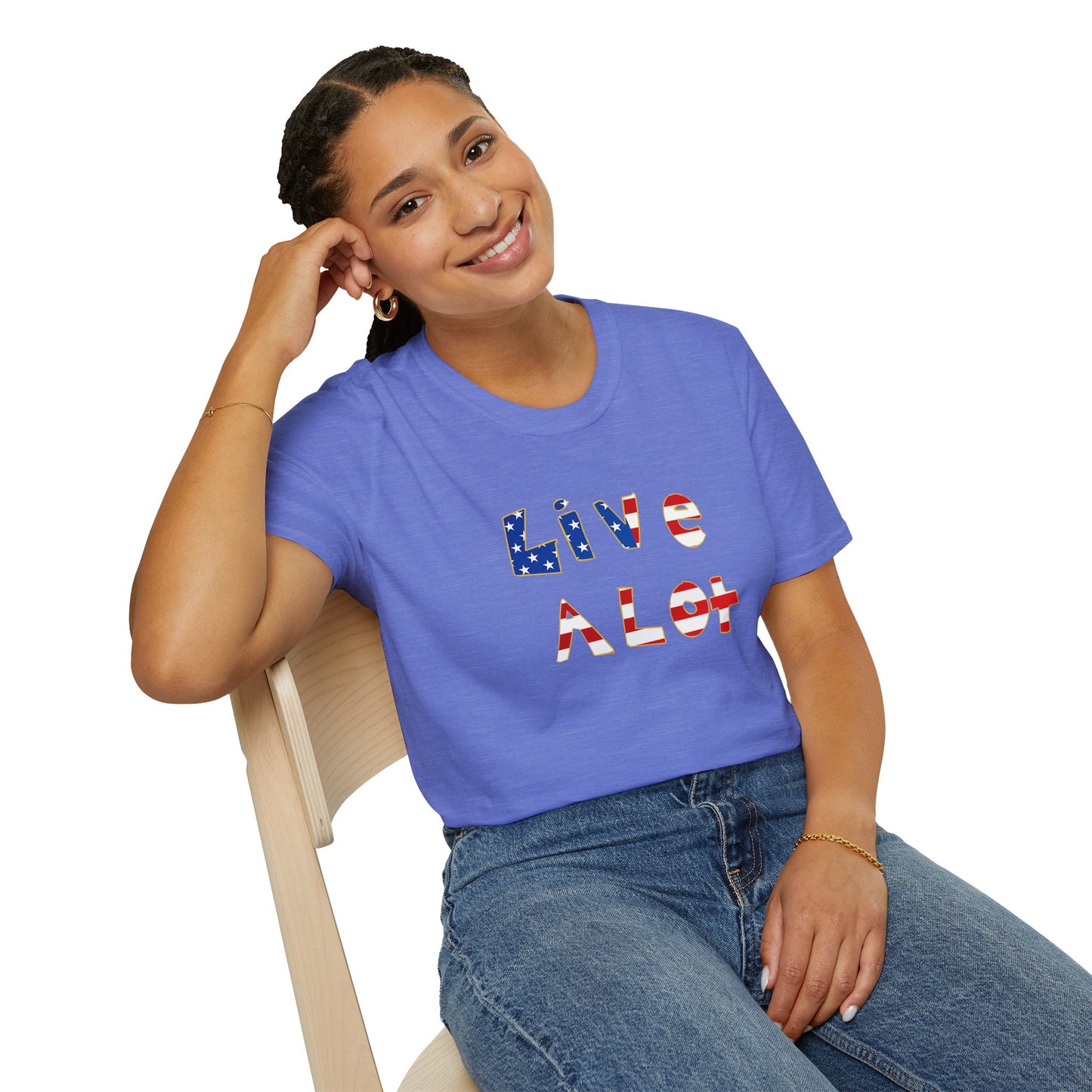 Live A Lot Tee — American Flag Edition (Multiple Color Options)