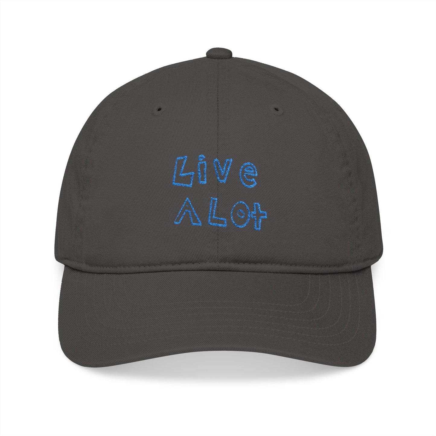 LIVE A LOT - Dad Cap – Bold Blue Embroidery (various color options)