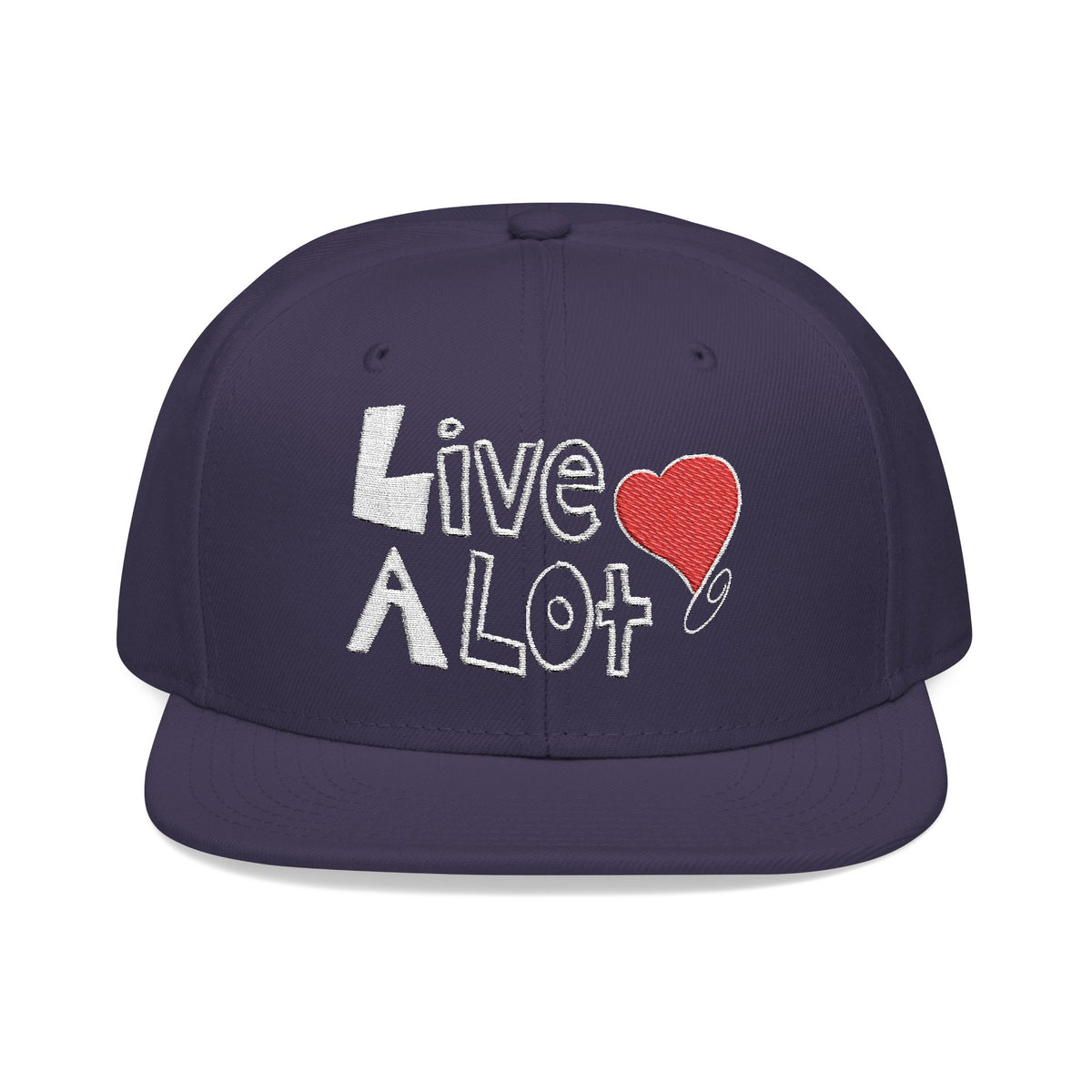 LIVE A LOT (Heart): Snapback Hat (many color combinations)