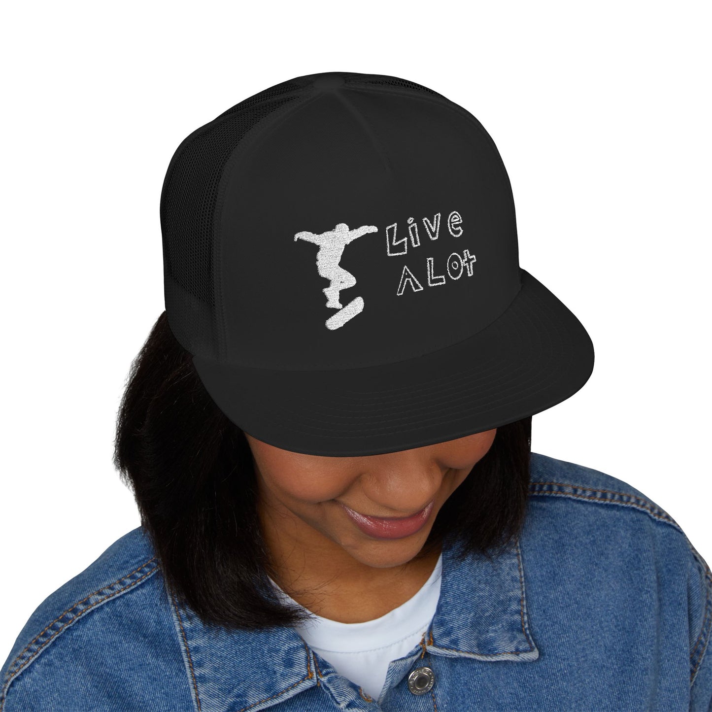 Live A Lot Panel Trucker Cap – Skateboarder Edition
