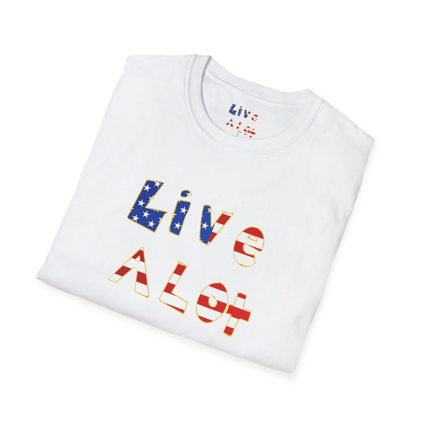 Live A Lot Tee — American Flag Edition (Multiple Color Options)