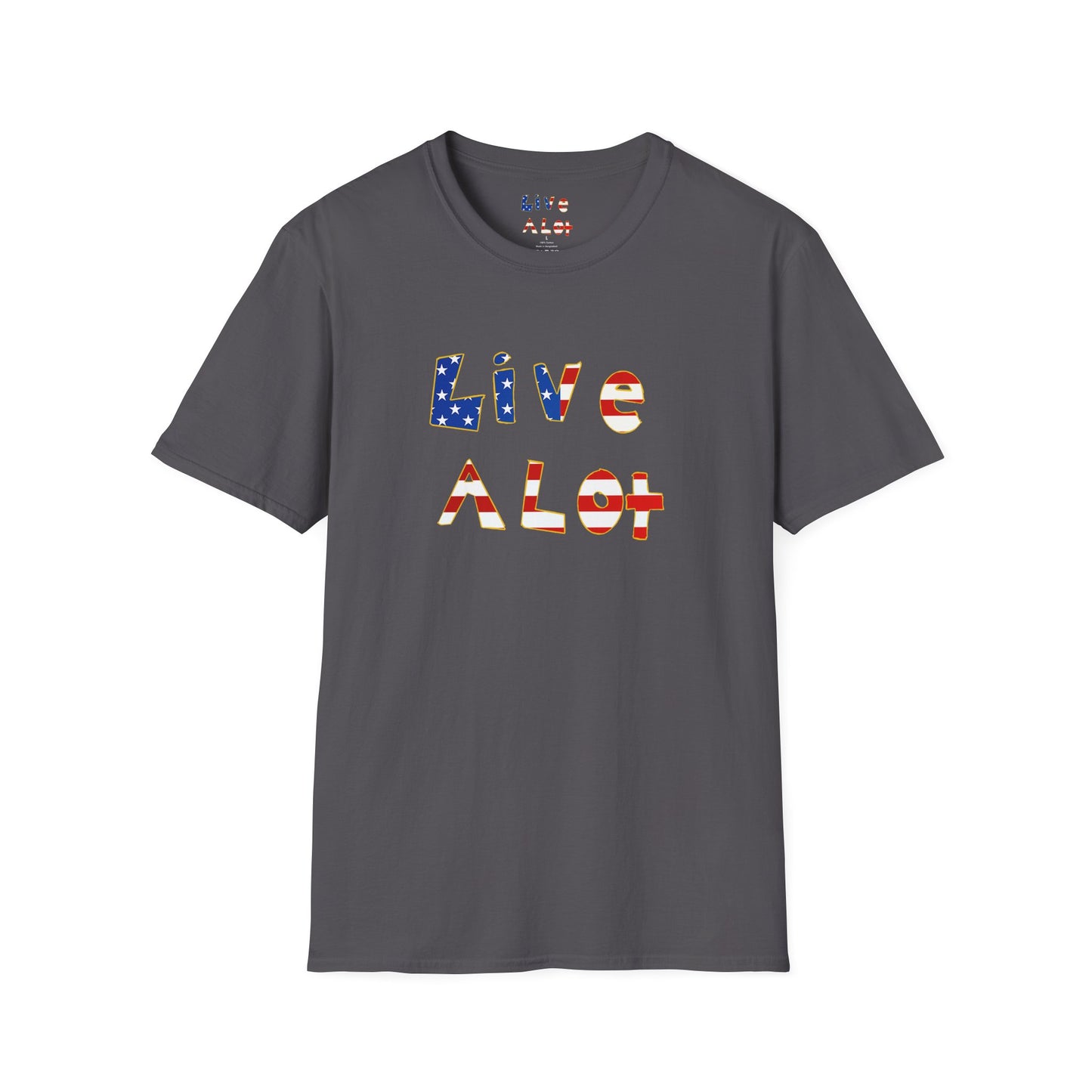 Live A Lot Tee — American Flag Edition (Multiple Color Options)