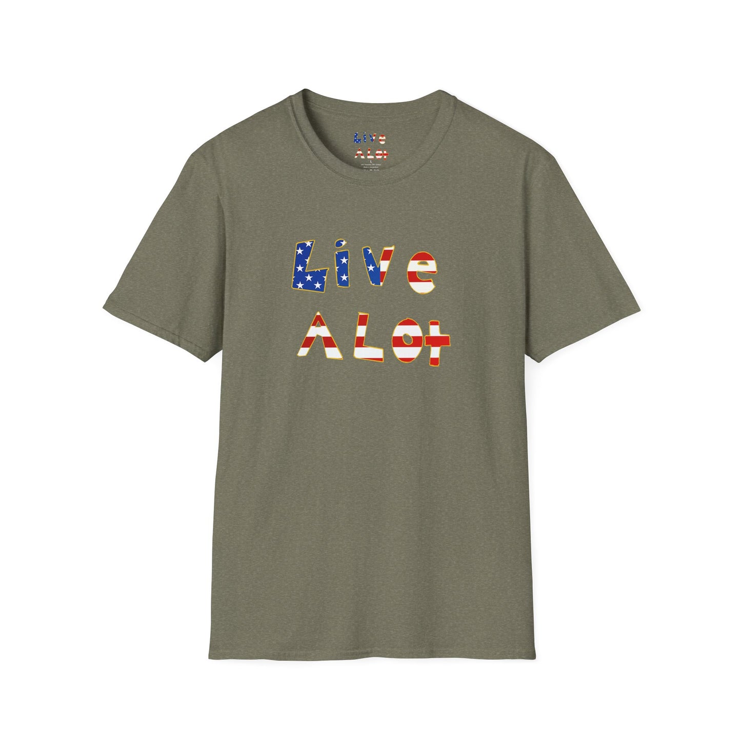 Live A Lot Tee — American Flag Edition (Multiple Color Options)