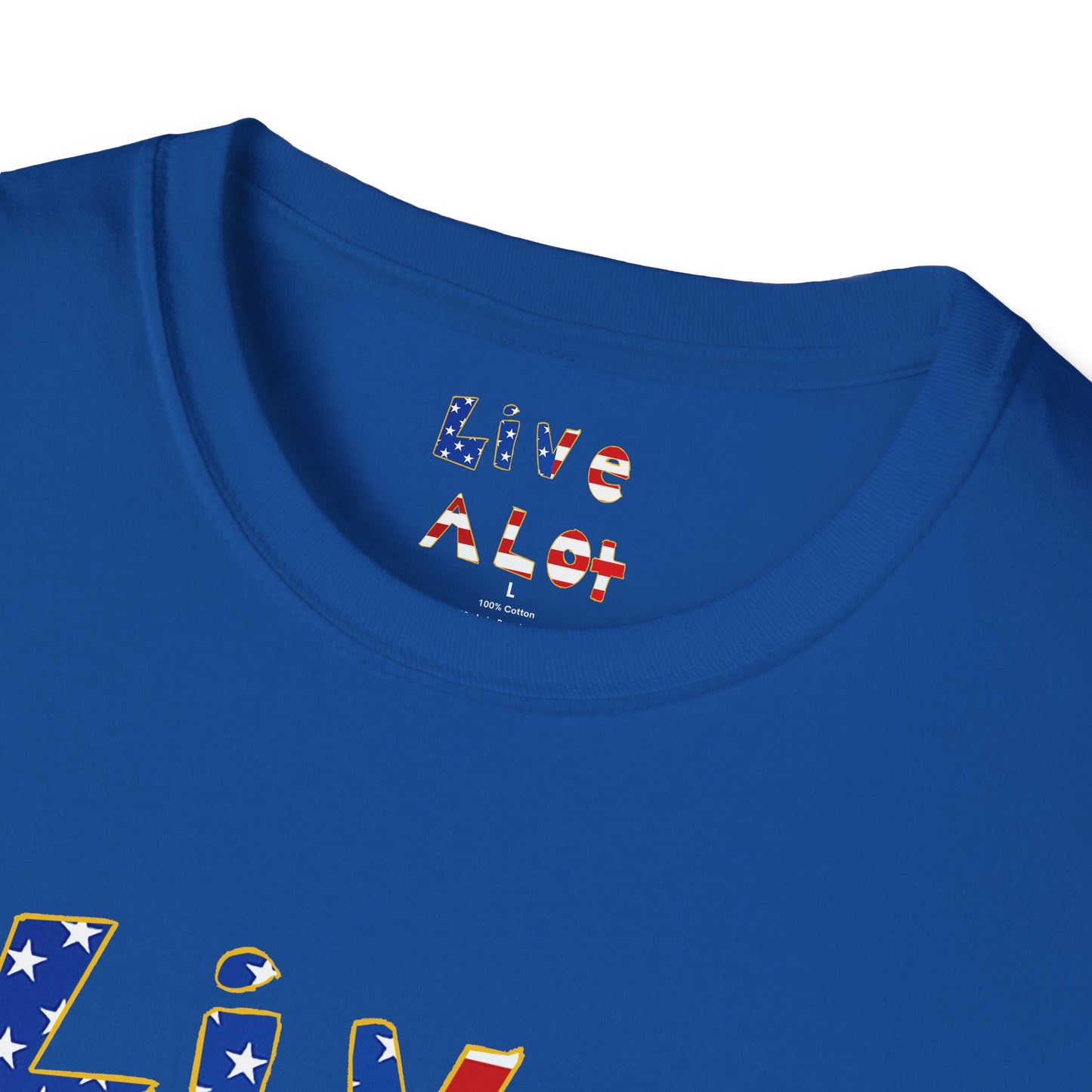 Live A Lot Tee — American Flag Edition (Multiple Color Options)