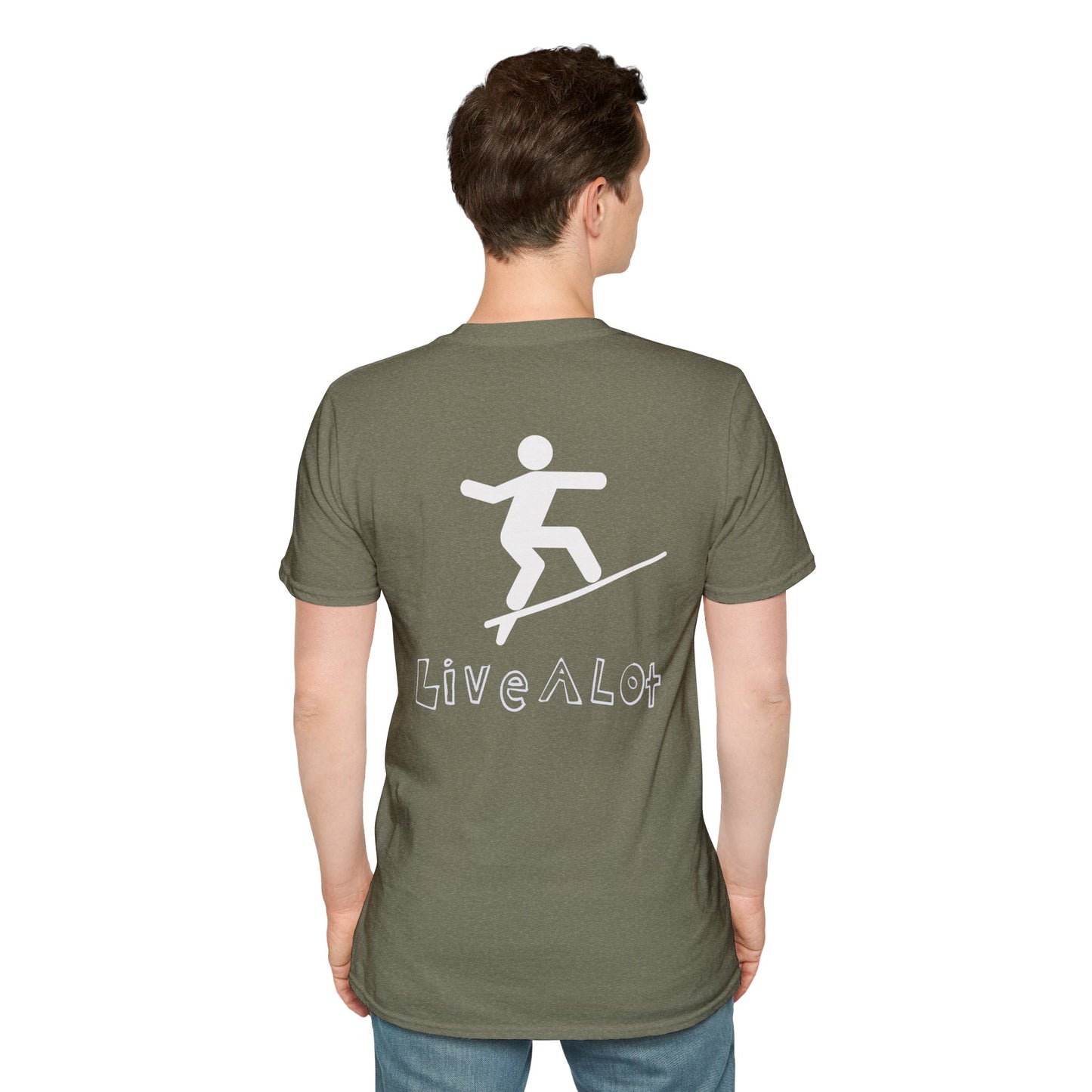 Live A Lot - Surfer Tee — Front & Back Print (Multiple Color Options)
