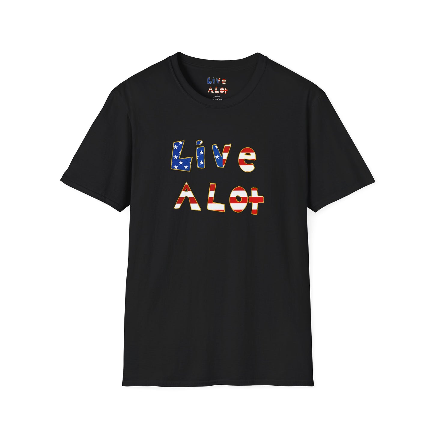 Live A Lot Tee — American Flag Edition (Multiple Color Options)