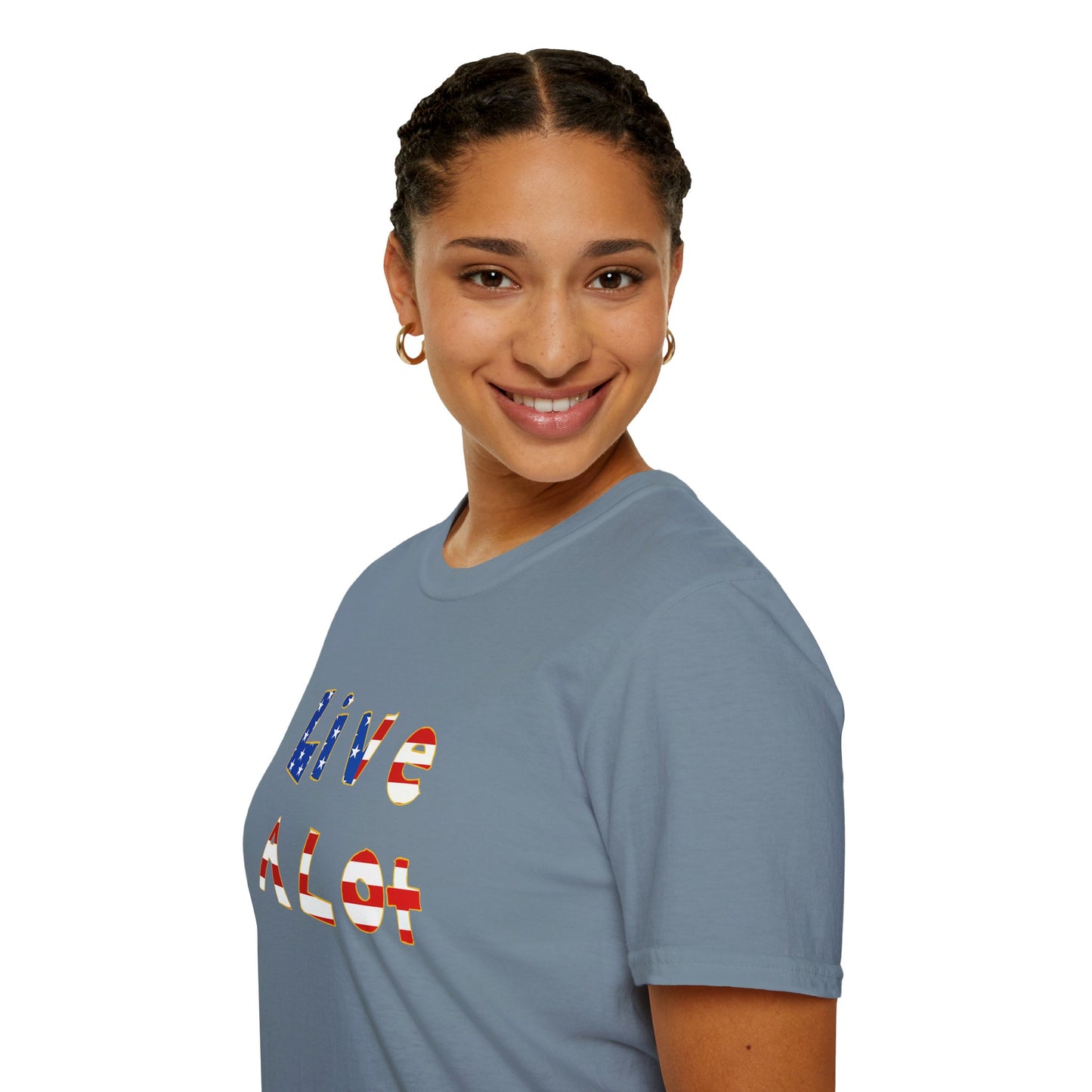 Live A Lot Tee — American Flag Edition (Multiple Color Options)