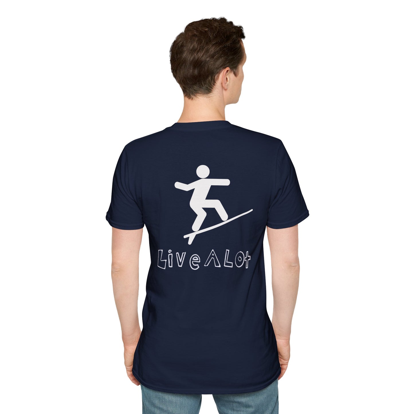 Live A Lot - Surfer Tee — Front & Back Print (Multiple Color Options)