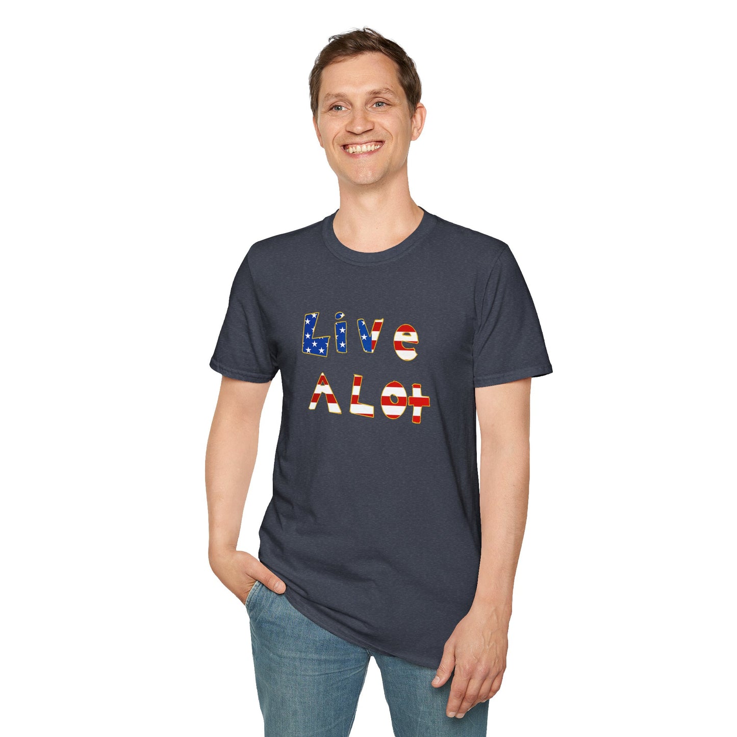 Live A Lot Tee — American Flag Edition (Multiple Color Options)