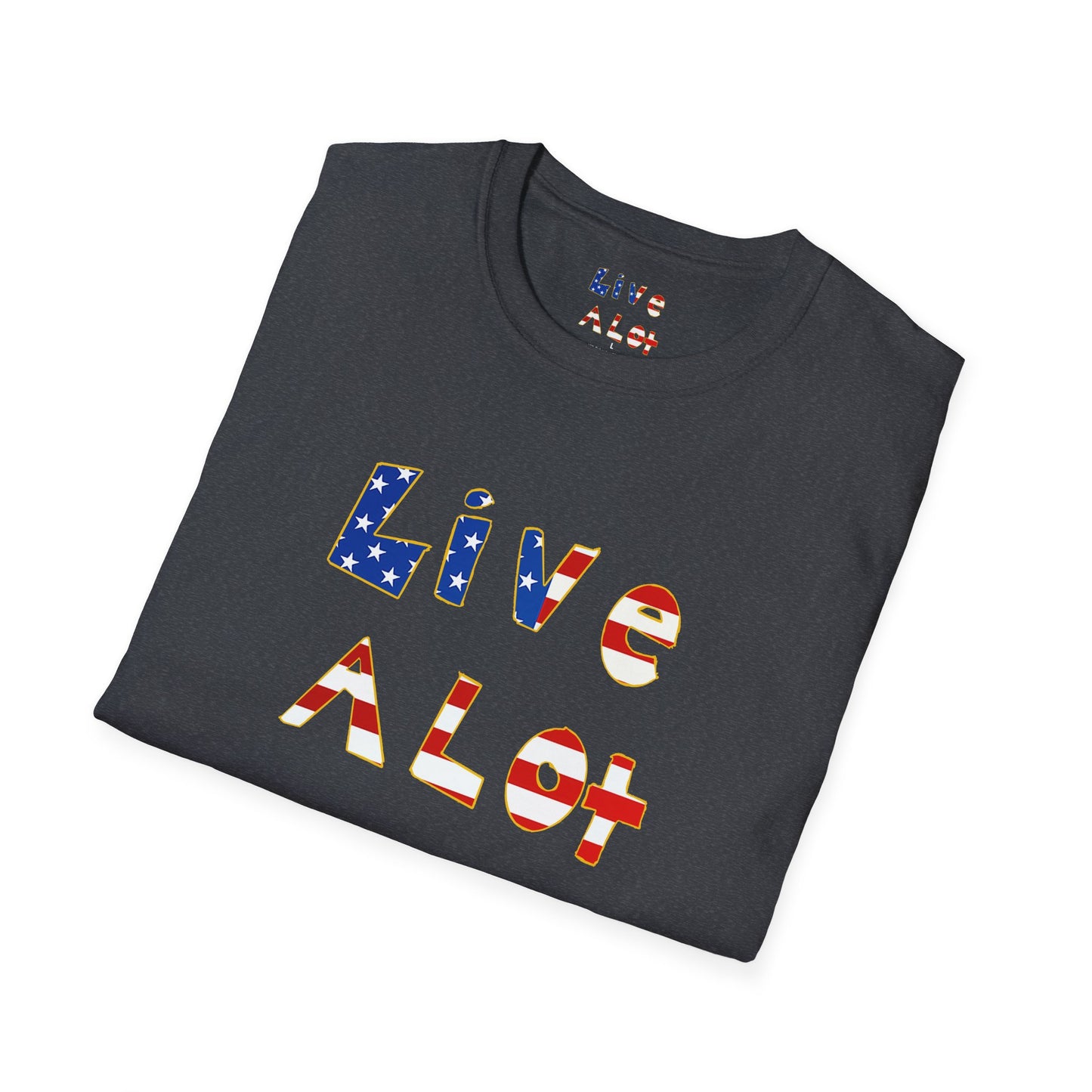 Live A Lot Tee — American Flag Edition (Multiple Color Options)