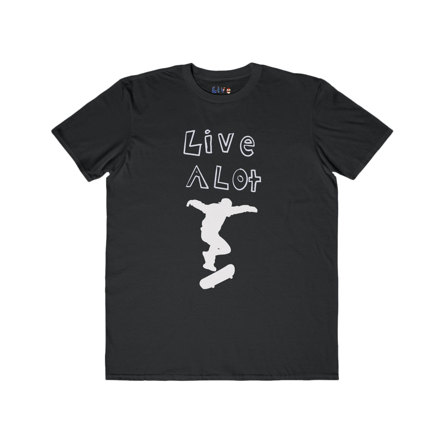 Live A Lot - Classic Cotton Tee — Skateboard Edition (Multiple Color Options)