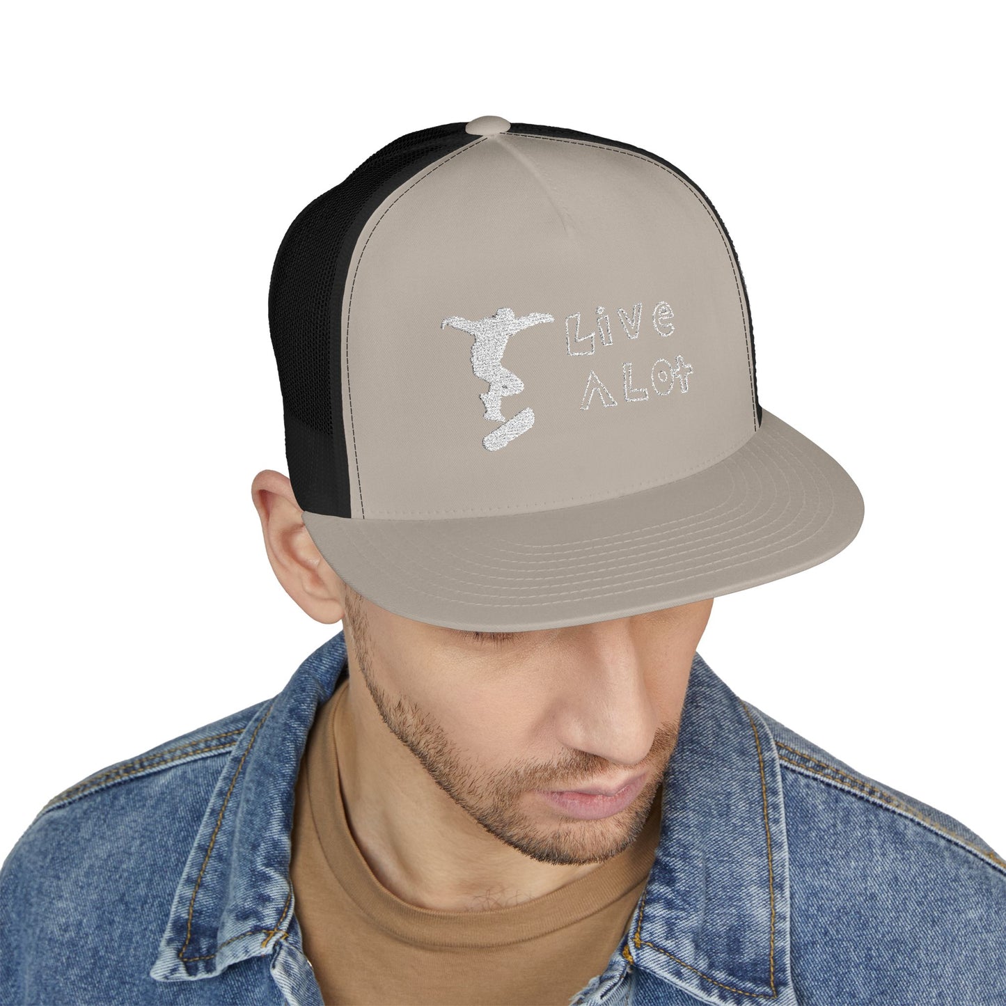 Live A Lot Panel Trucker Cap – Skateboarder Edition