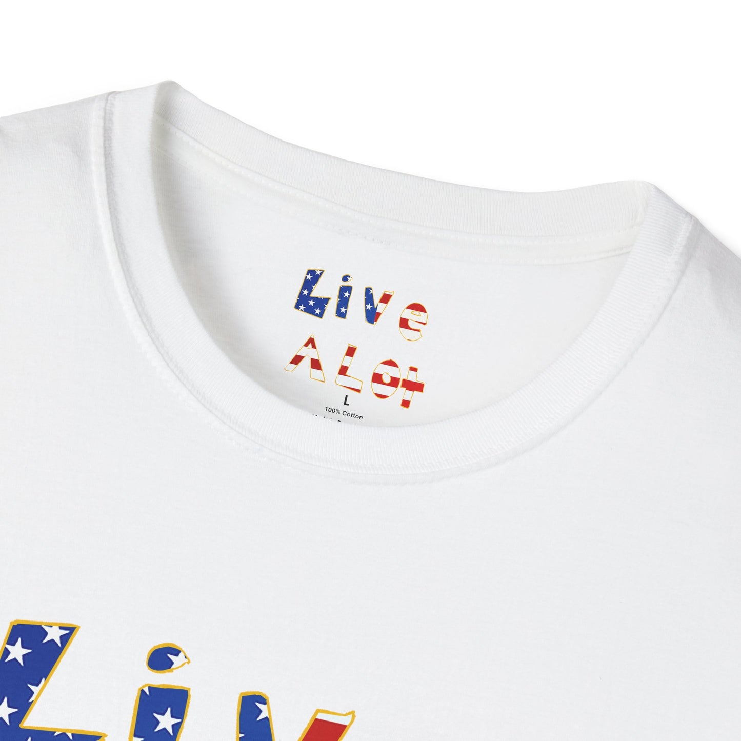 Live A Lot Tee — American Flag Edition (Multiple Color Options)
