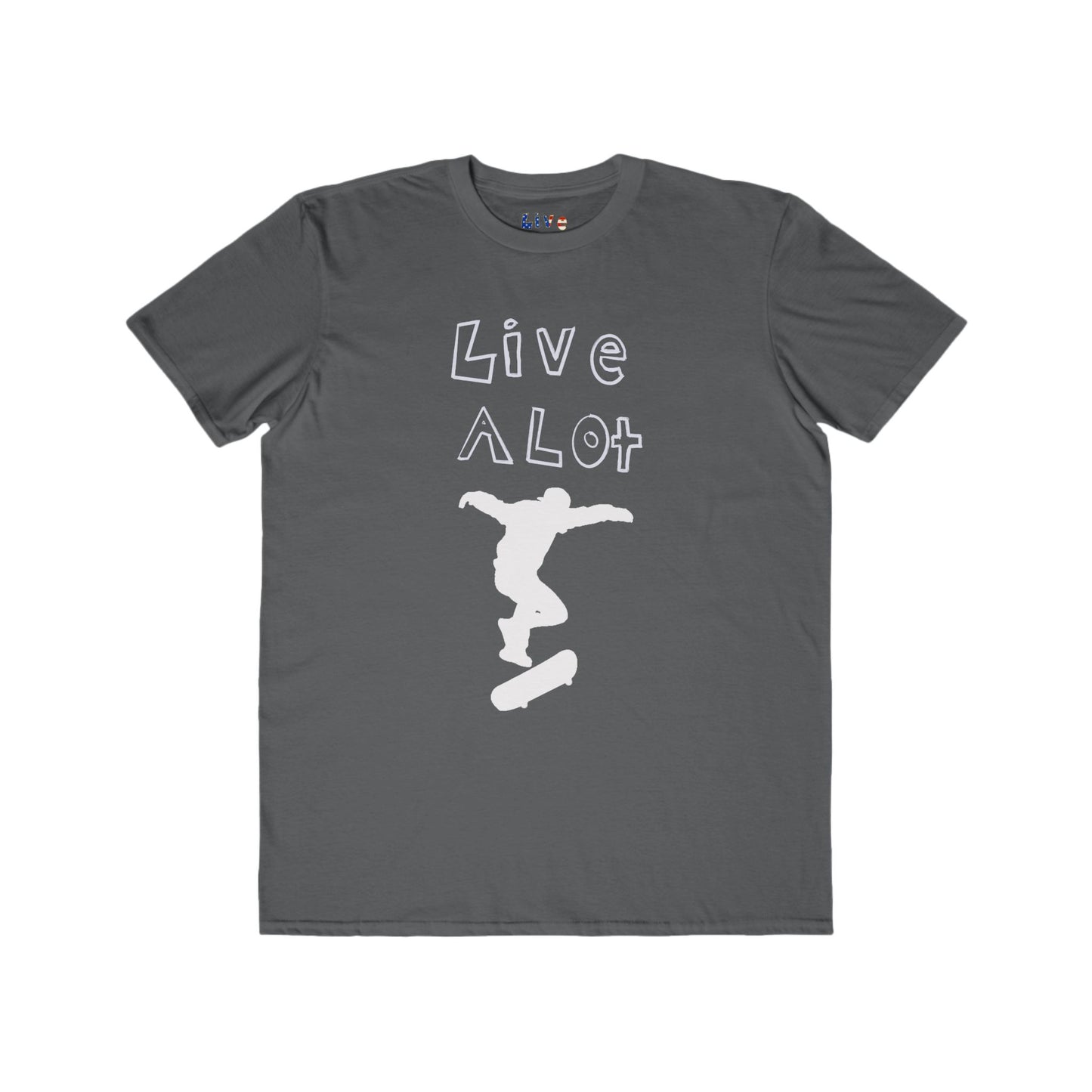 Live A Lot - Classic Cotton Tee — Skateboard Edition (Multiple Color Options)