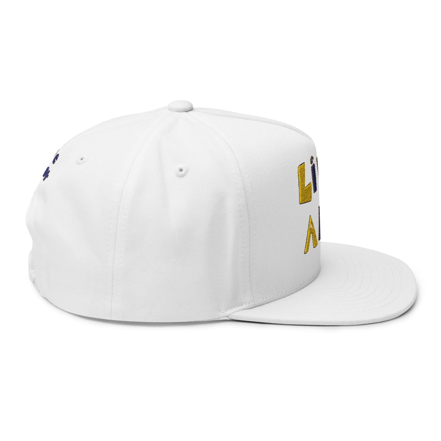 LIVE A LOT – LA – Flat Bill Cap (Purple & Gold)