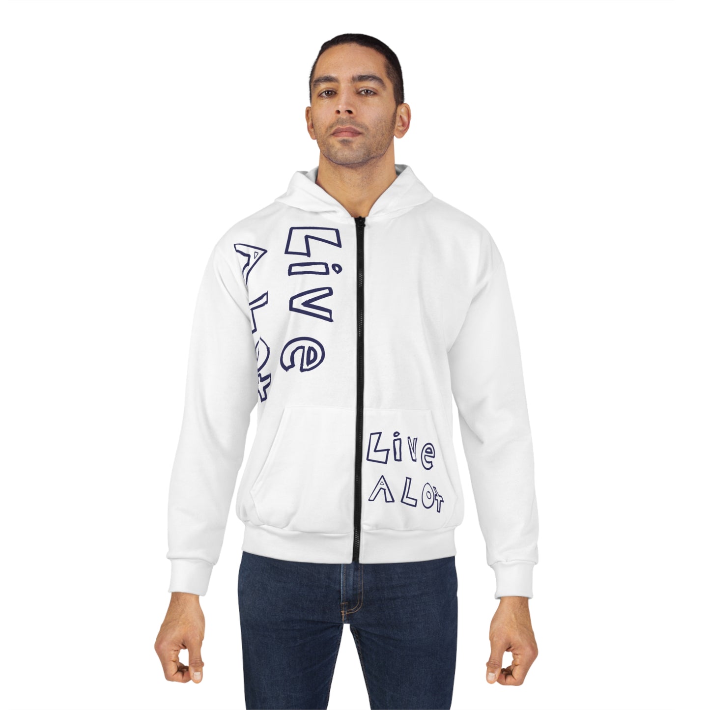 LIVE A LOT - Zip-Up Fleece Hoodie – Embrace Life Boldly