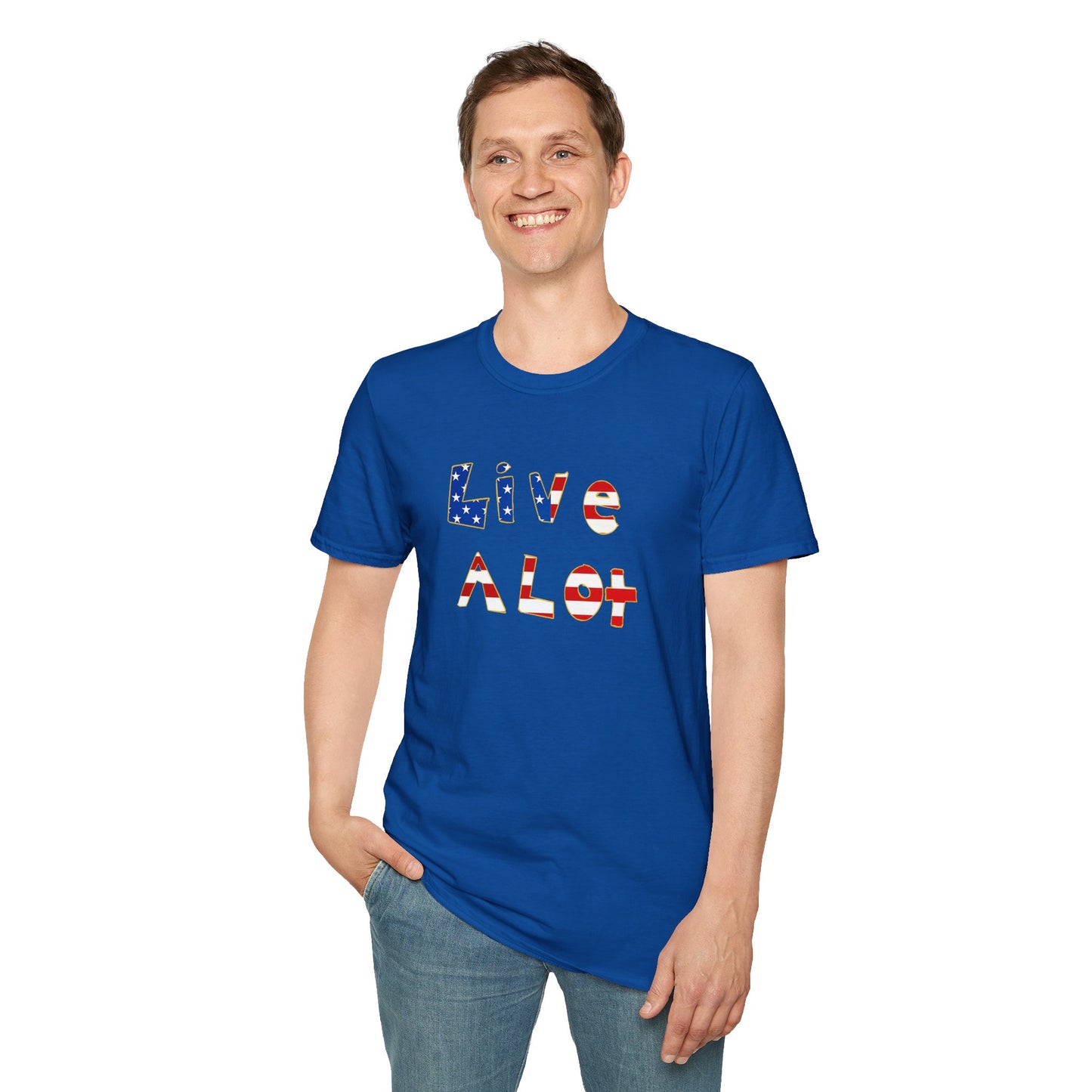 Live A Lot Tee — American Flag Edition (Multiple Color Options)