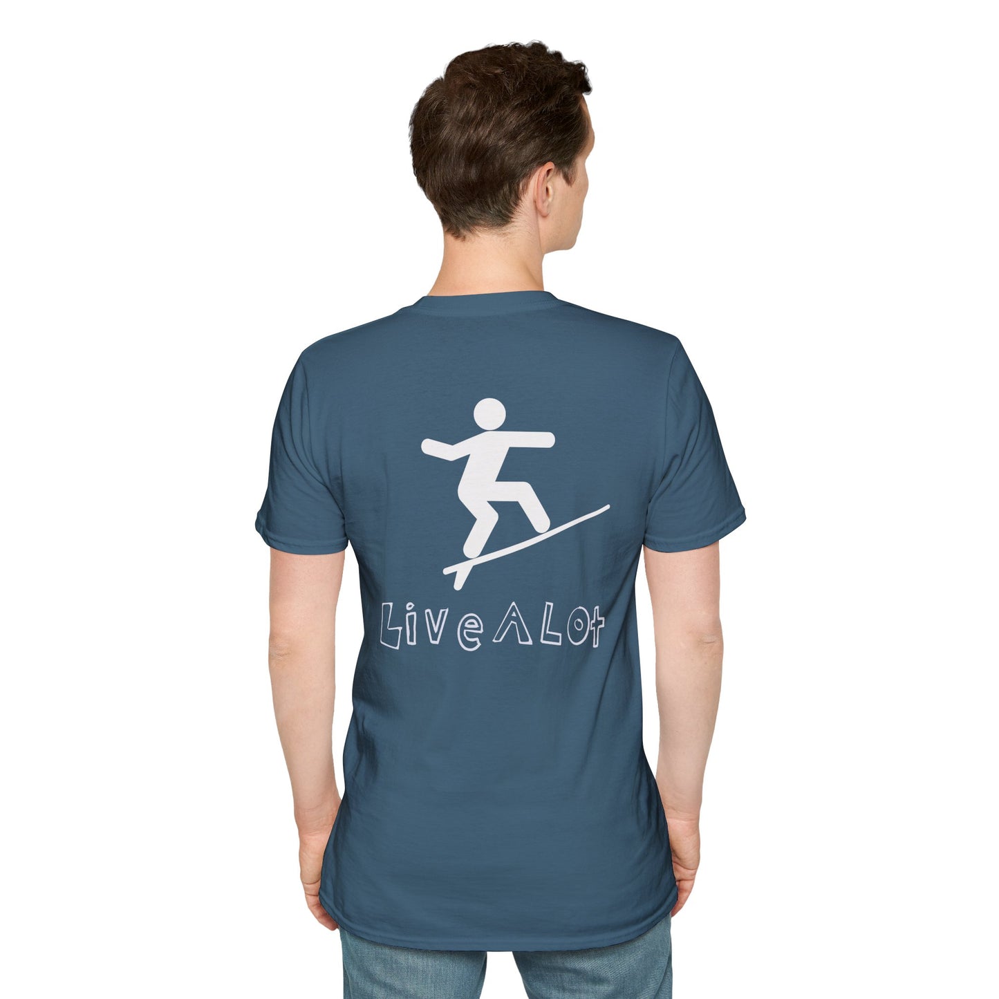 Live A Lot - Surfer Tee — Front & Back Print (Multiple Color Options)