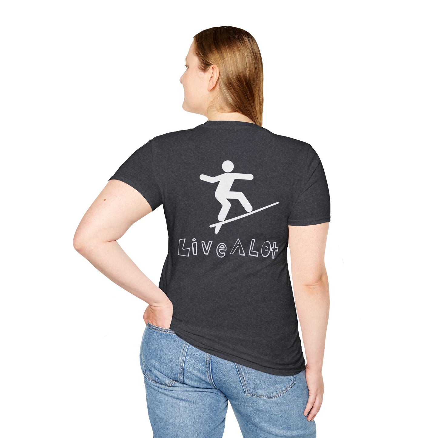 Live A Lot - Surfer Tee — Front & Back Print (Multiple Color Options)