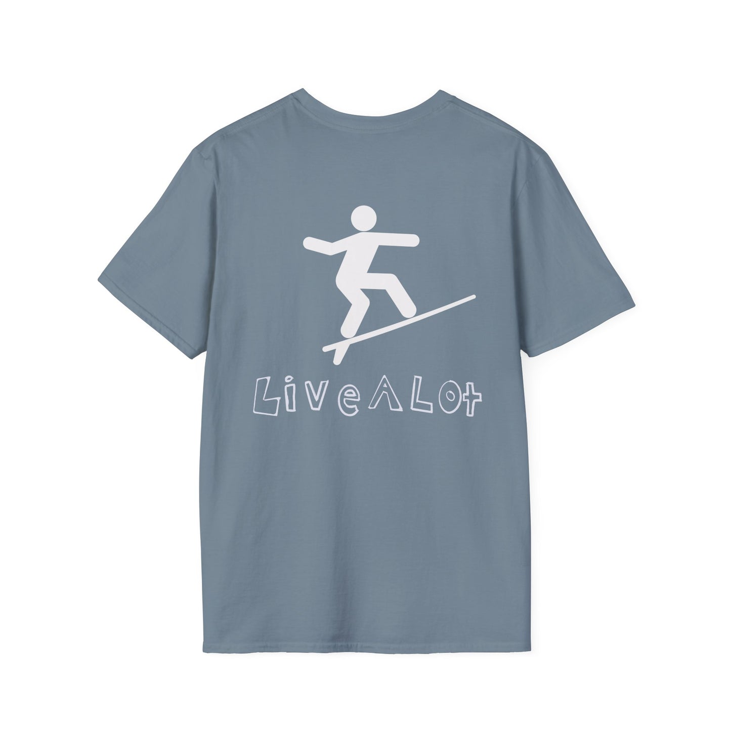 Live A Lot - Surfer Tee — Front & Back Print (Multiple Color Options)