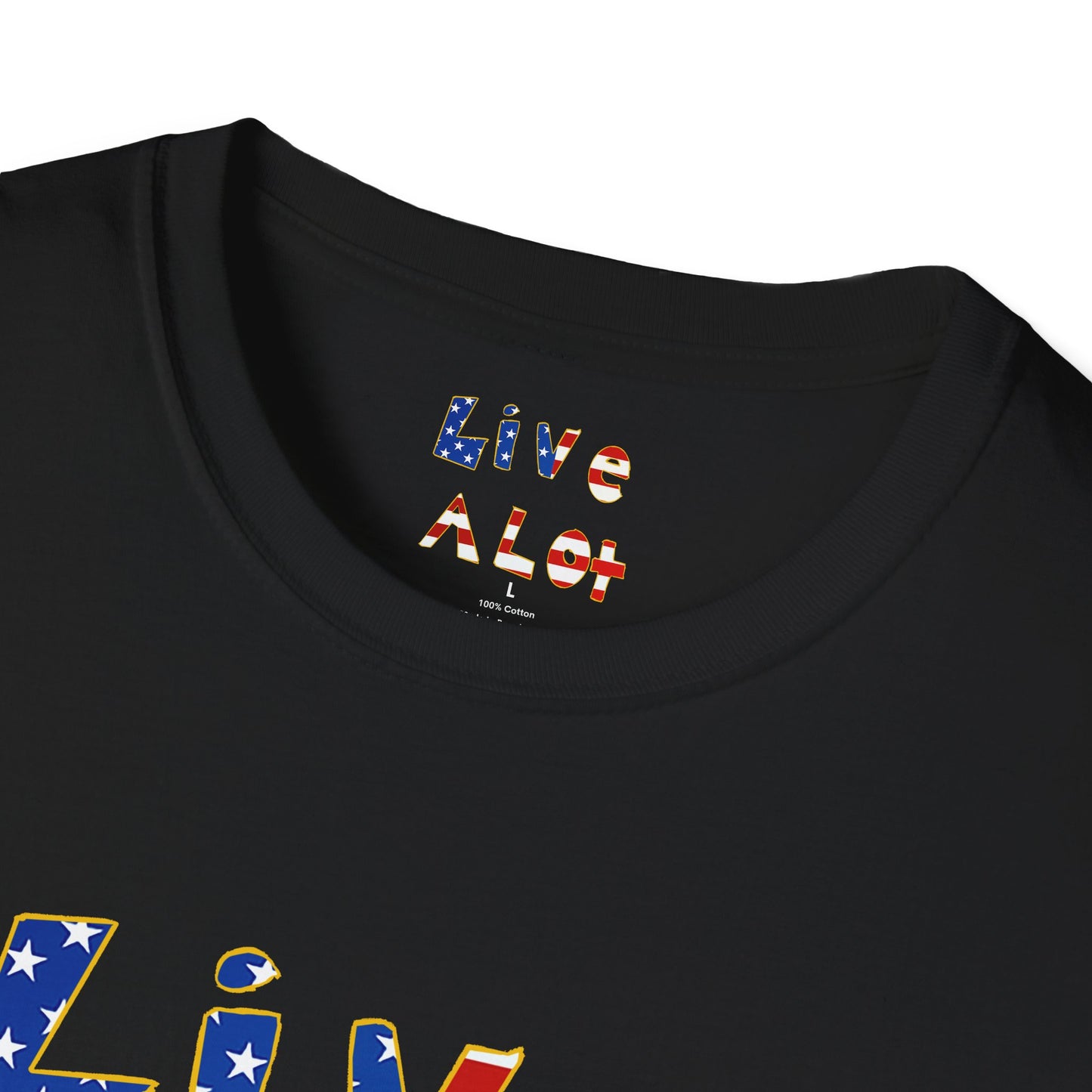 Live A Lot Tee — American Flag Edition (Multiple Color Options)