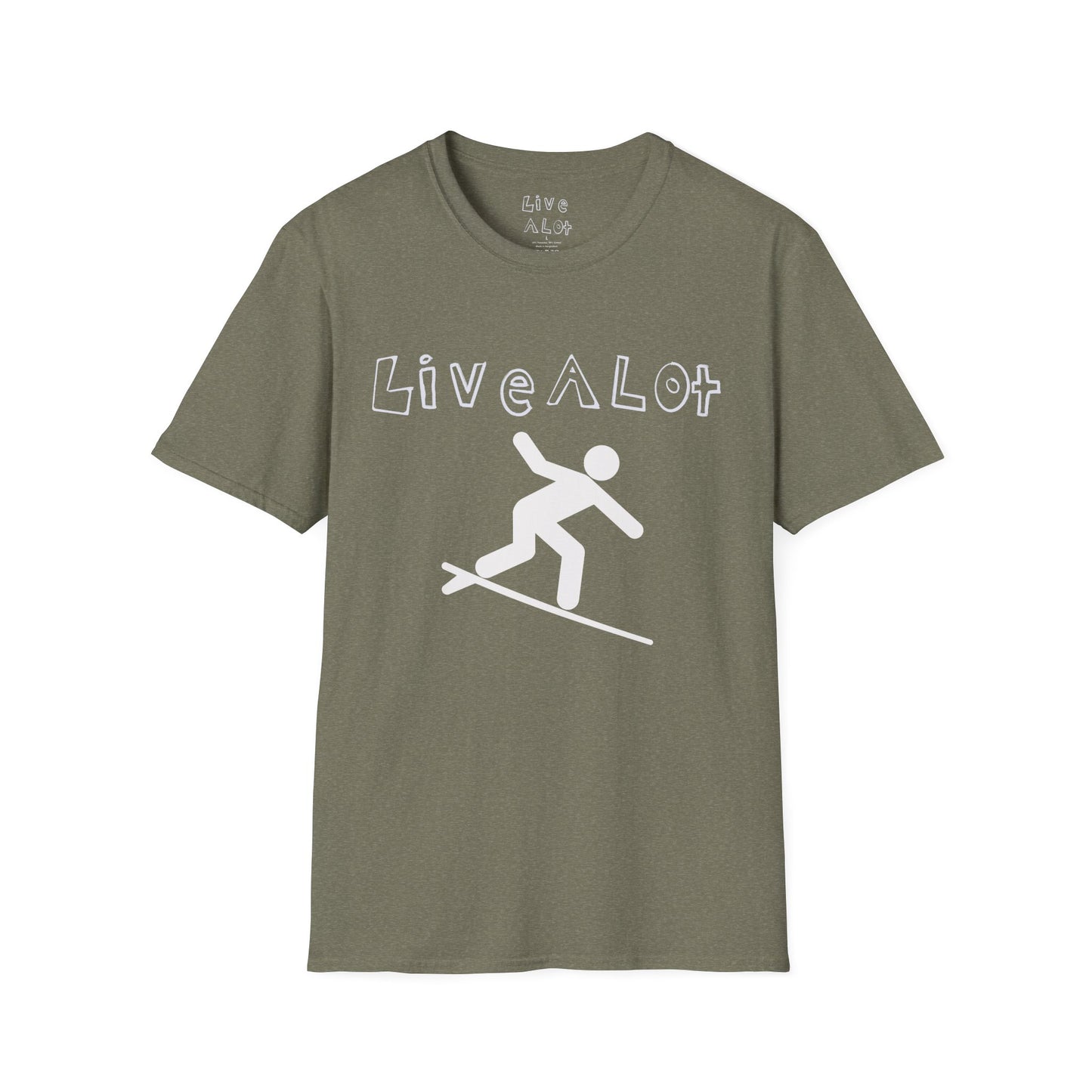 Live A Lot - Surfer Tee — Front & Back Print (Multiple Color Options)