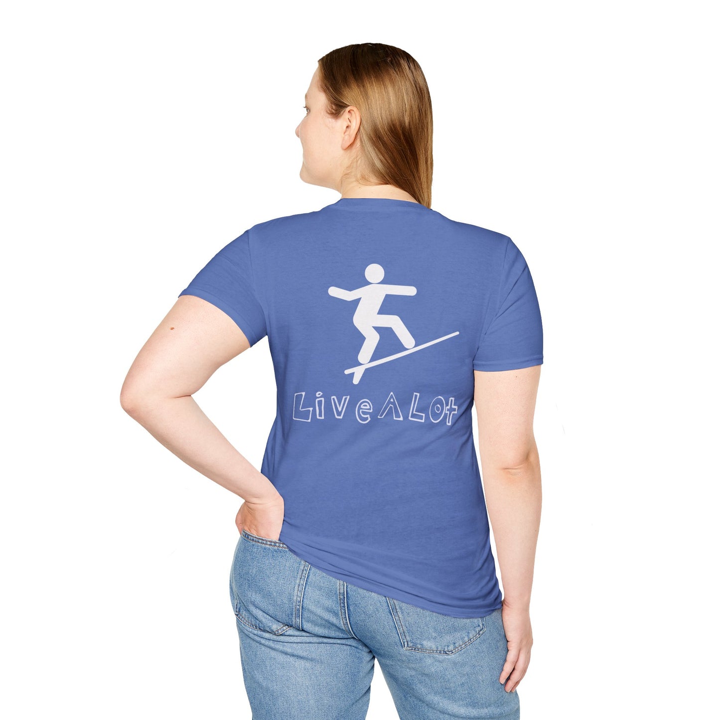 Live A Lot - Surfer Tee — Front & Back Print (Multiple Color Options)