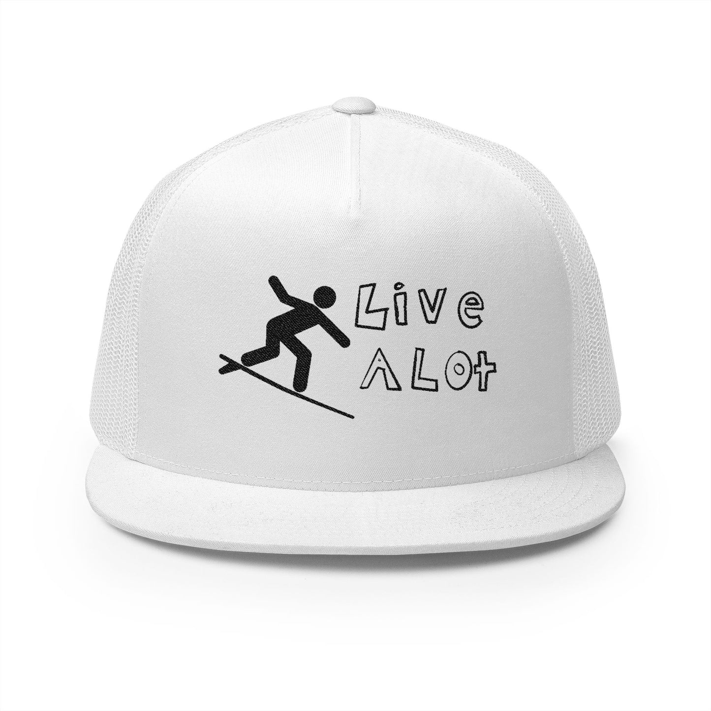Live A Lot Panel Trucker Cap – Surfer Silhouette Edition