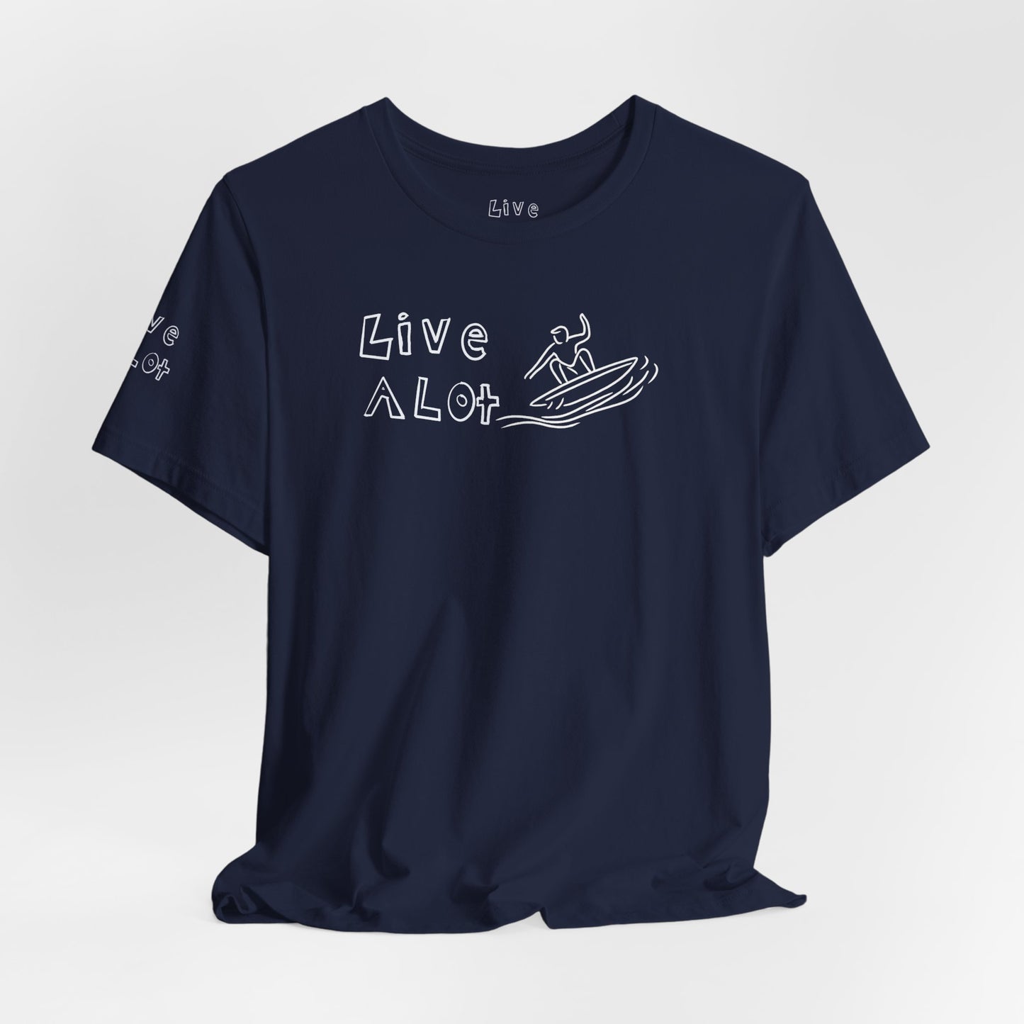 Live A Lot – Single Line Surfer Tee (Bella+Canvas 3001)