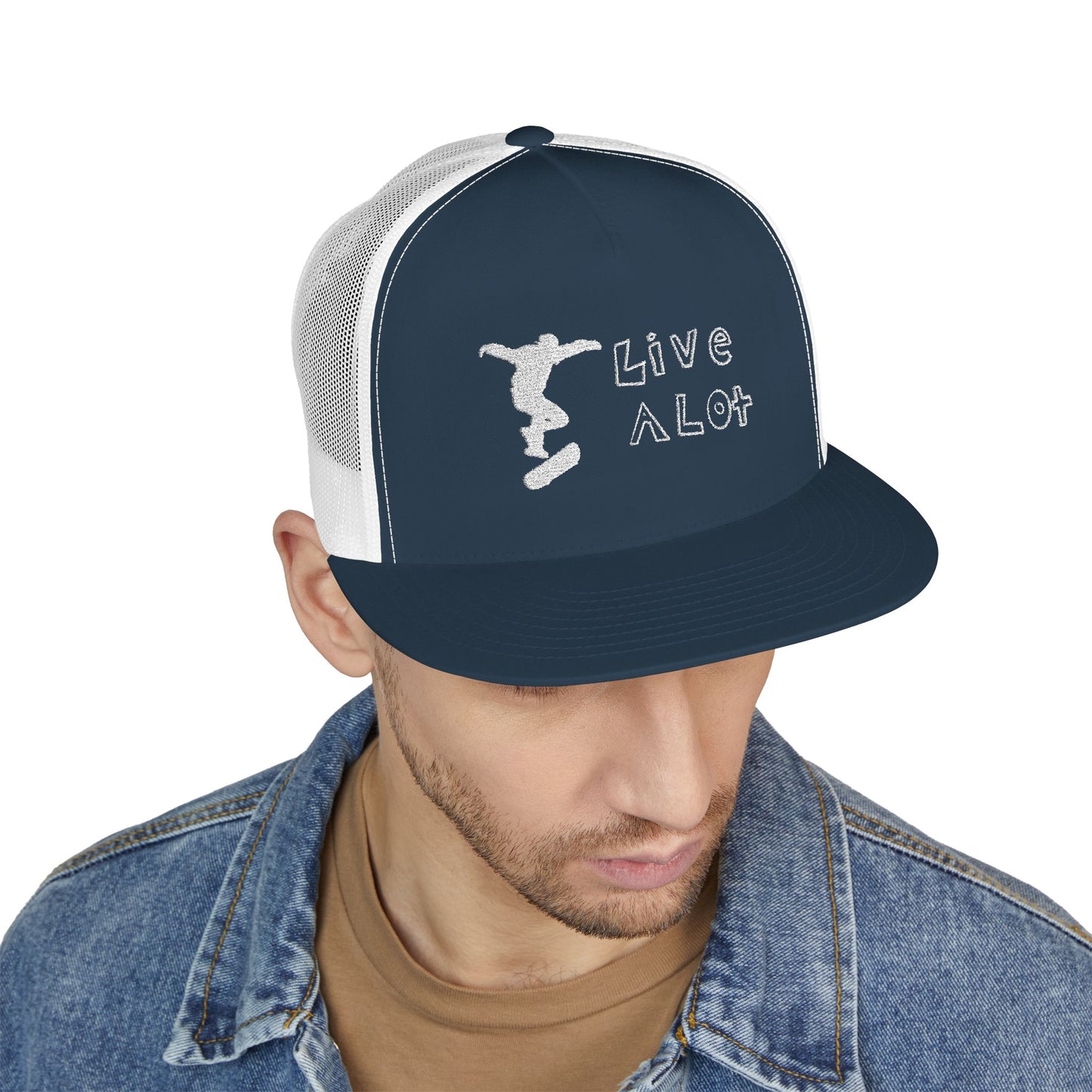 Live A Lot Panel Trucker Cap – Skateboarder Edition