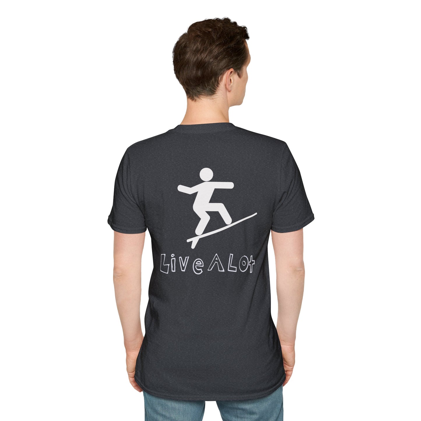 Live A Lot - Surfer Tee — Front & Back Print (Multiple Color Options)