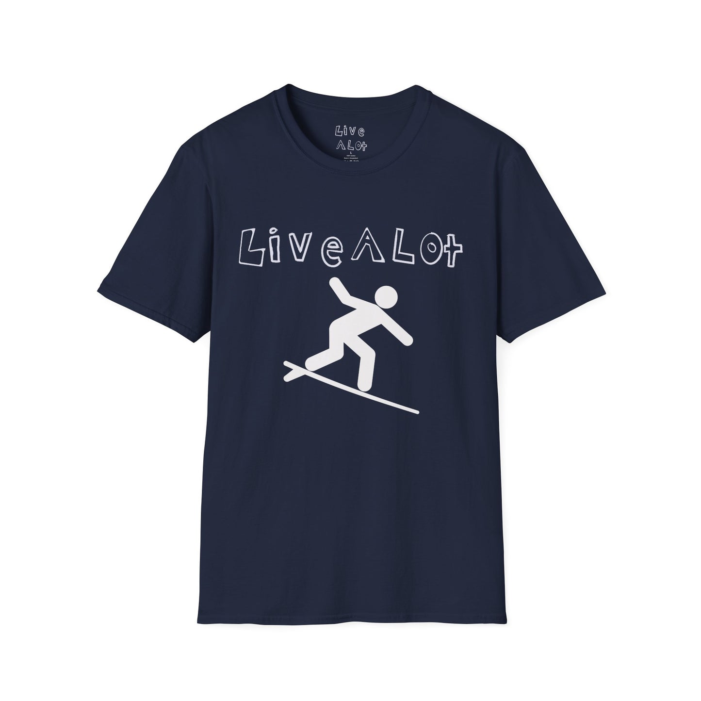 Live A Lot - Surfer Tee — Front & Back Print (Multiple Color Options)