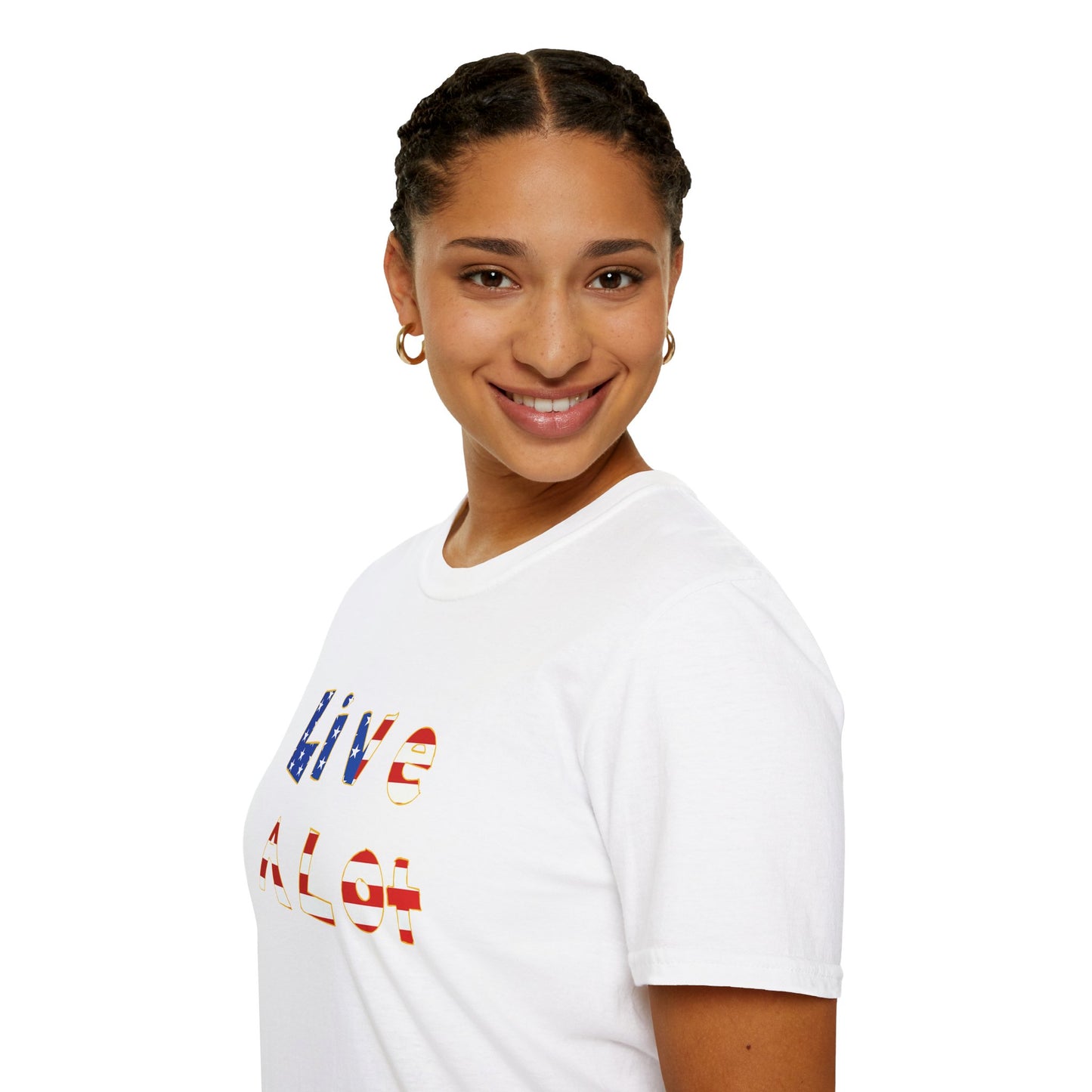 Live A Lot Tee — American Flag Edition (Multiple Color Options)