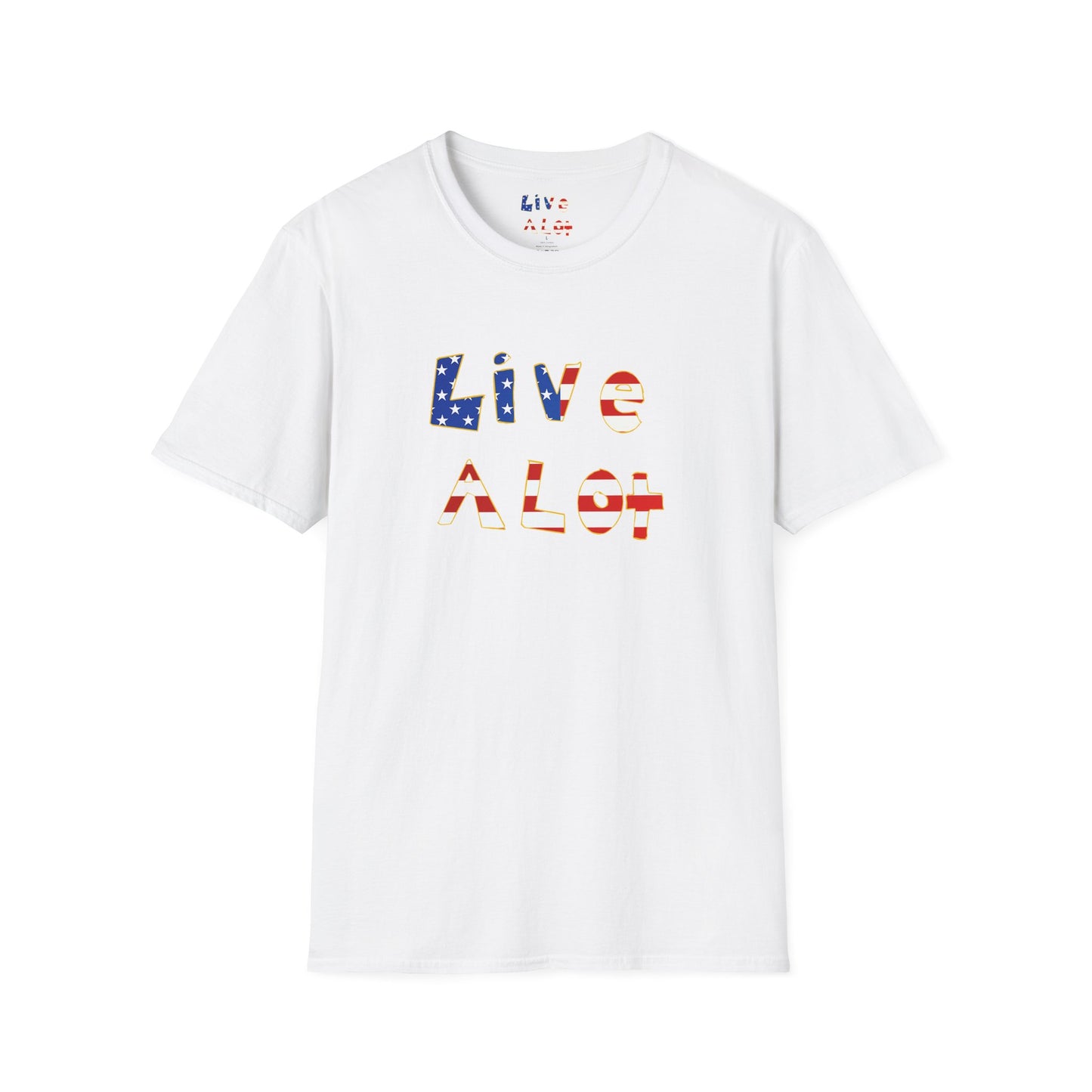 Live A Lot Tee — American Flag Edition (Multiple Color Options)