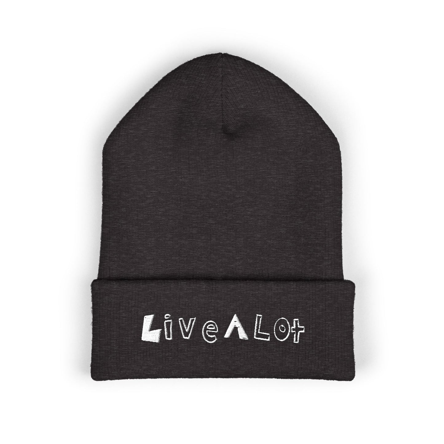 LIVE A LOT - Embroidered Beanie – WHITE (various color options)