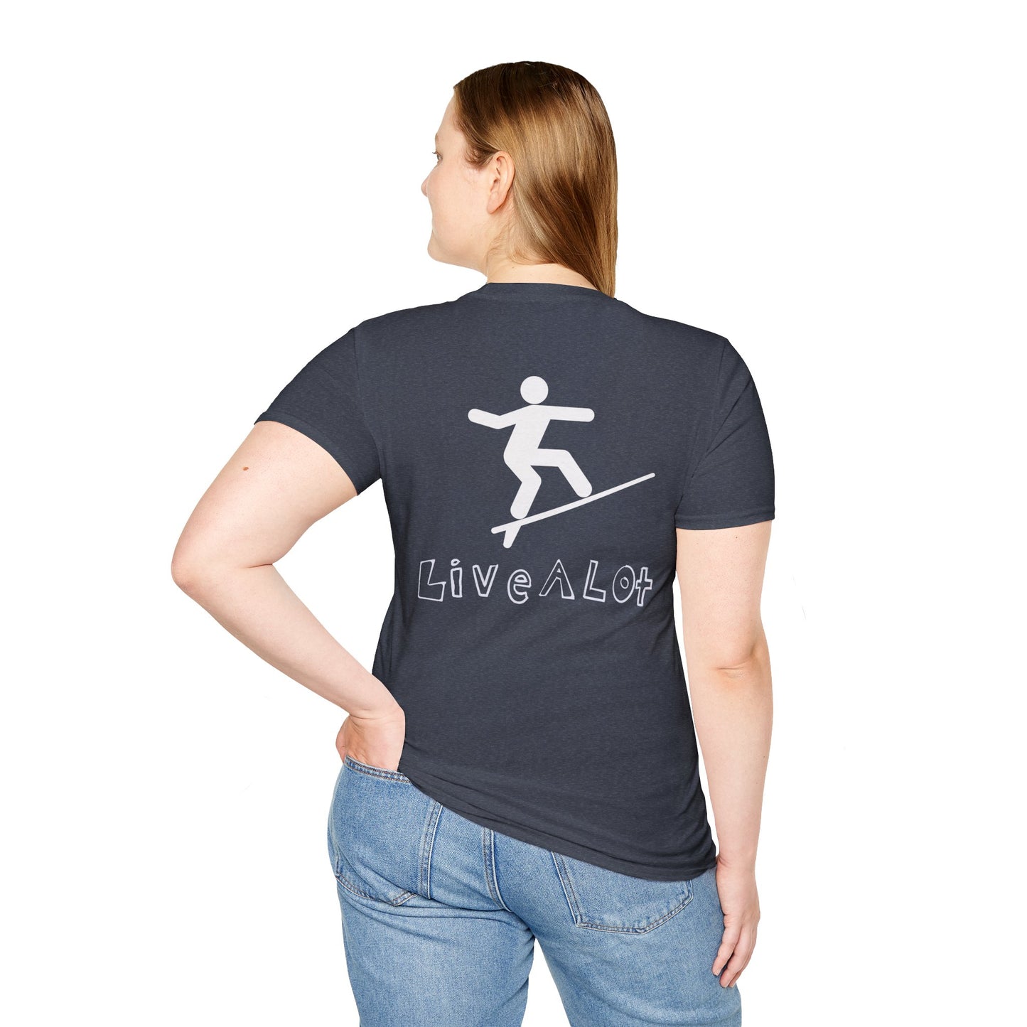 Live A Lot - Surfer Tee — Front & Back Print (Multiple Color Options)