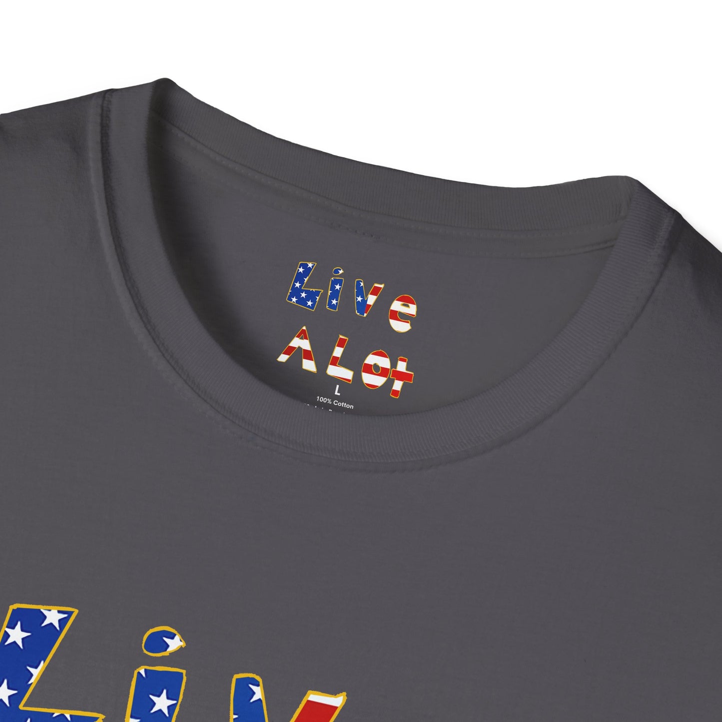 Live A Lot Tee — American Flag Edition (Multiple Color Options)