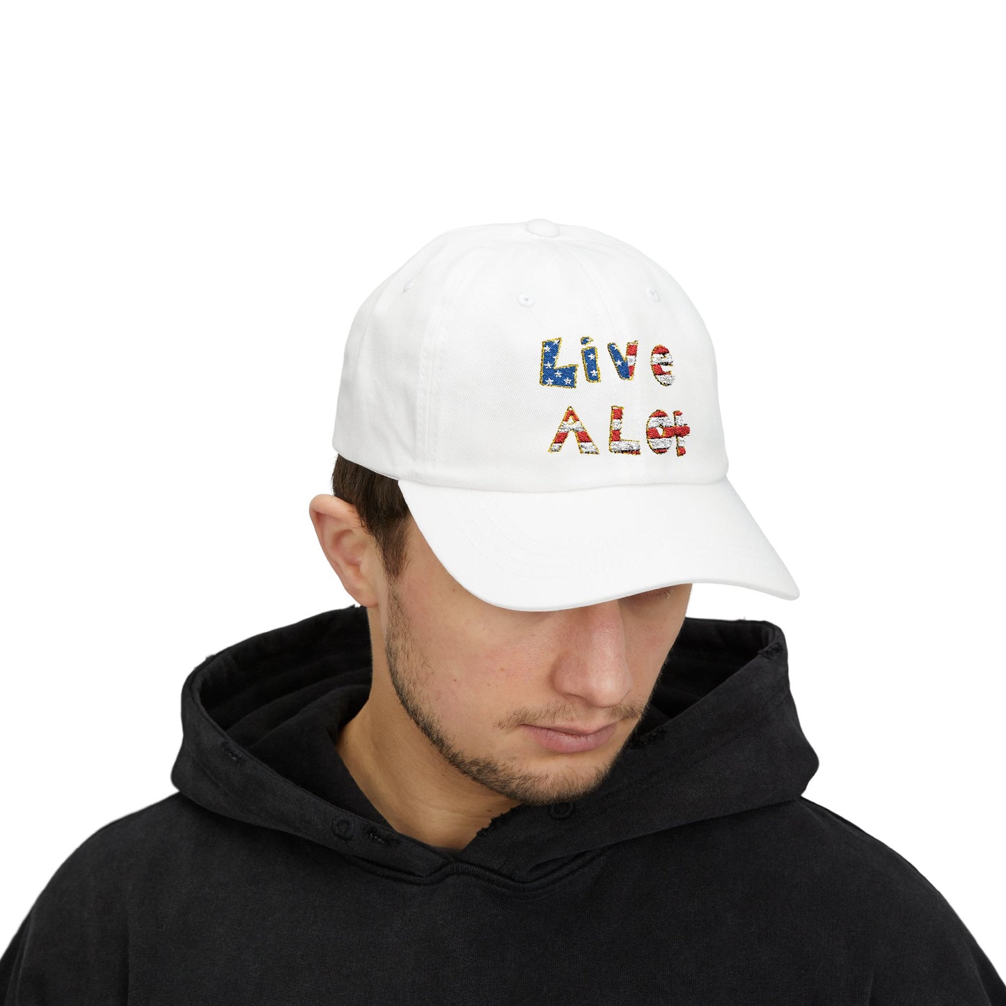 LIVE A LOT® Dad Cap – American Flag Edition