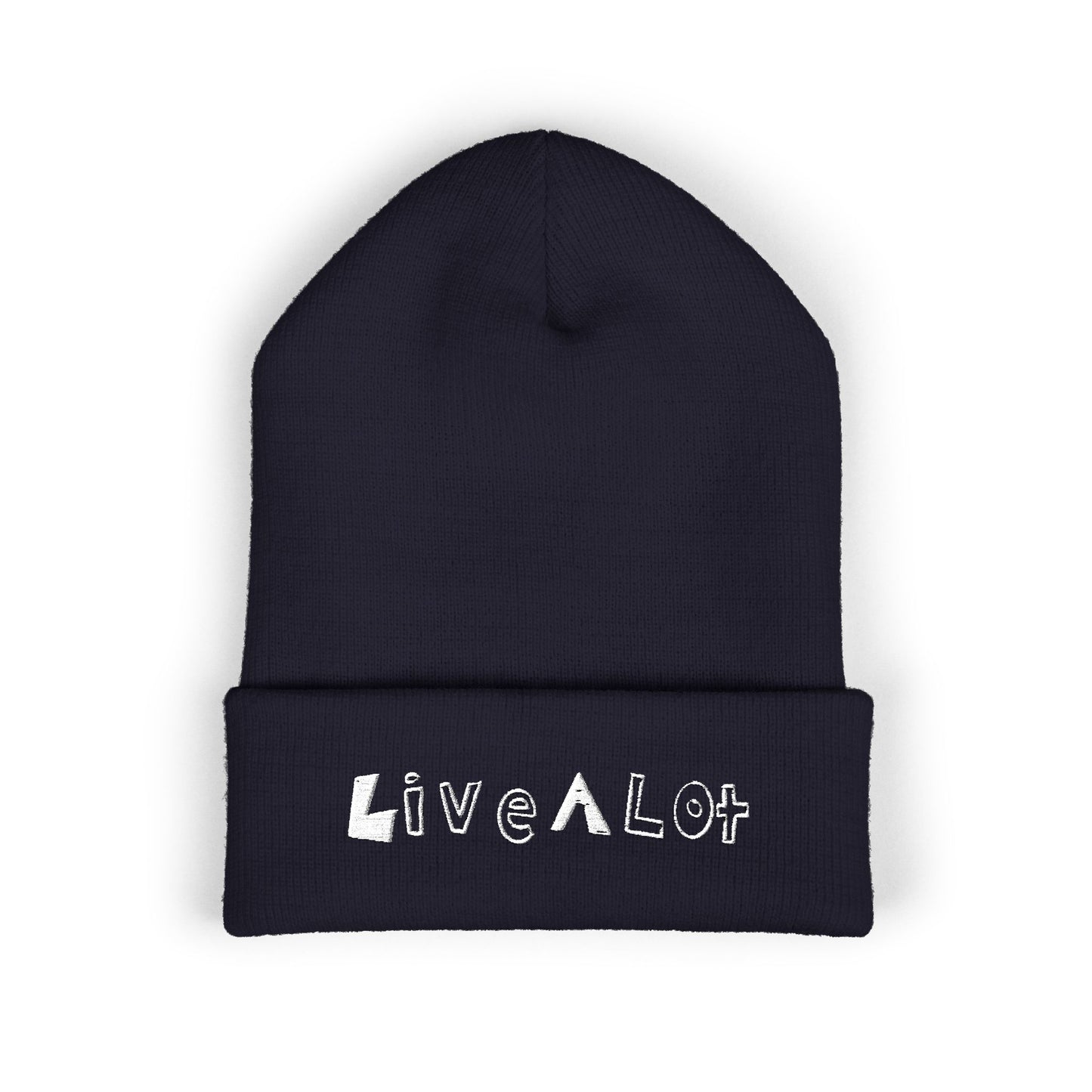 LIVE A LOT - Embroidered Beanie – WHITE (various color options)
