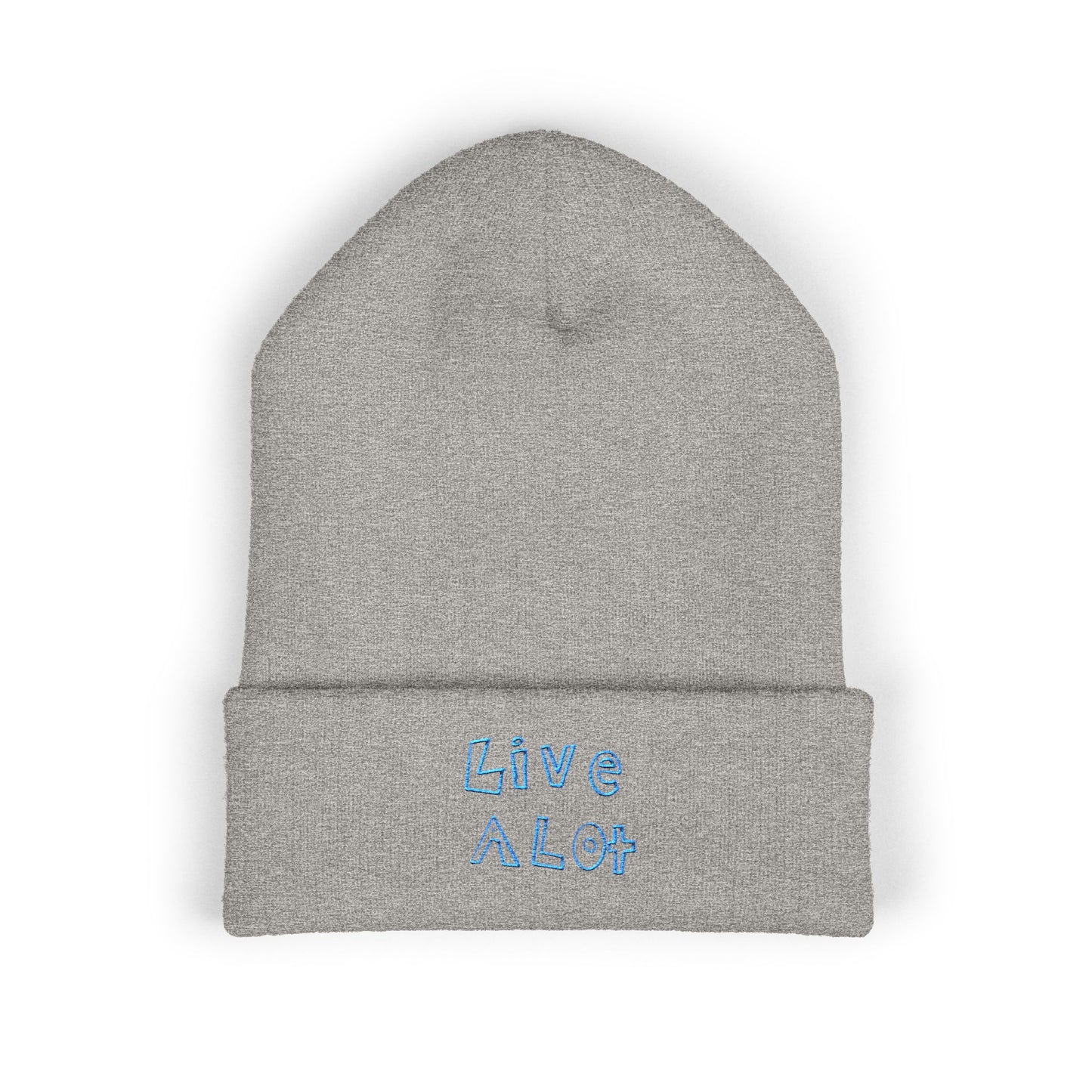 LIVE A LOT - Embroidered Beanie – Aqua/Teal (various color options)