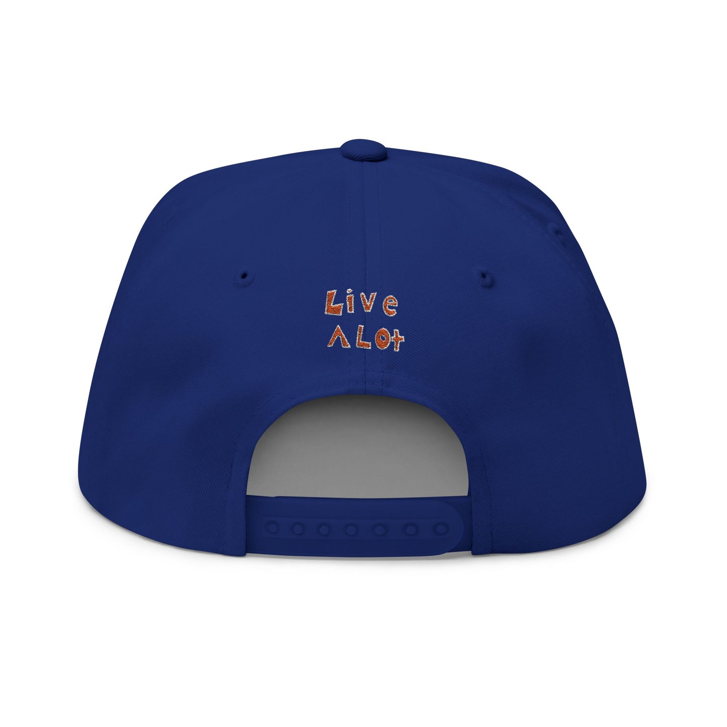 LIVE A LOT – Flat Bill Cap (Royal Blue, Orange & White)